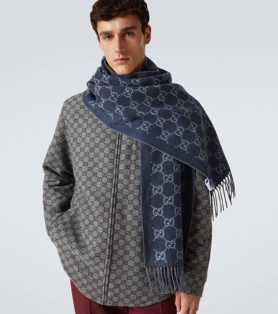 Wool Gucci Sciarpa Cachemire Jacquard Scarf Gucci Shawl Men Gg