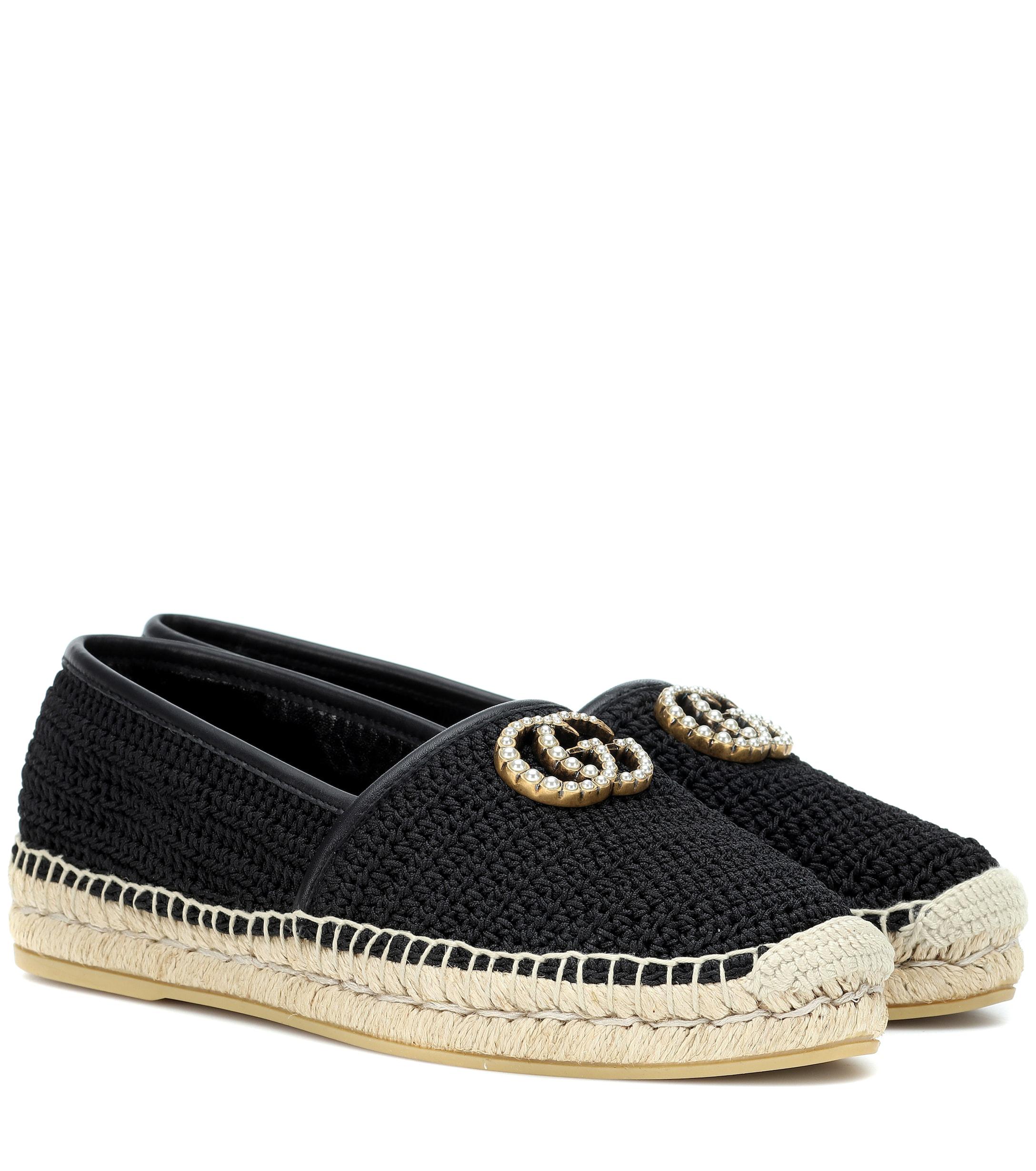 Gucci Rubber GG Crochet Espadrilles in Nero,Nero (Black) - Lyst