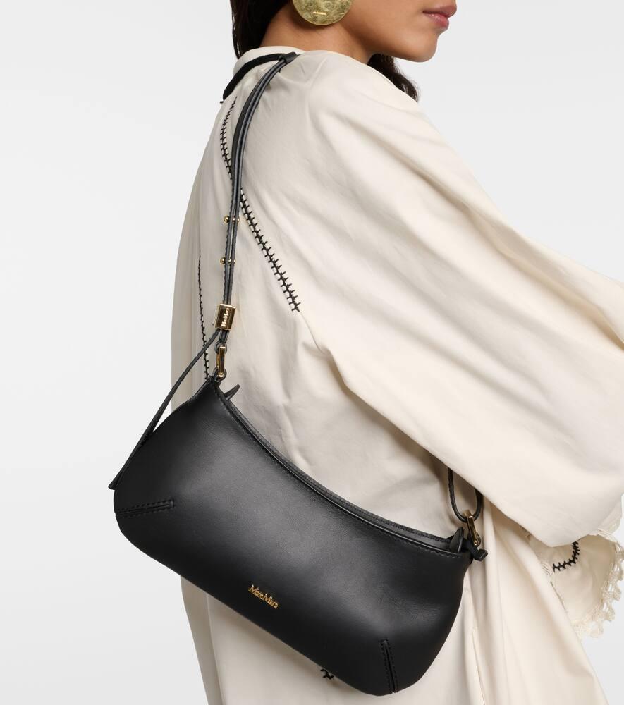 Max Mara Leather Daisy Baguette Bag in Black | Lyst