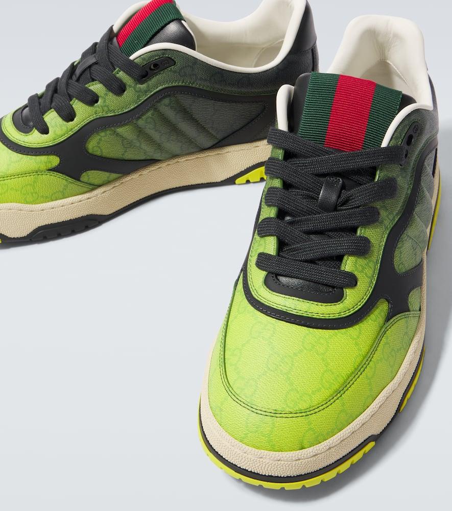 Gucci Re-Web Leather-Trimmed Sneakers in Green for Men Lyst