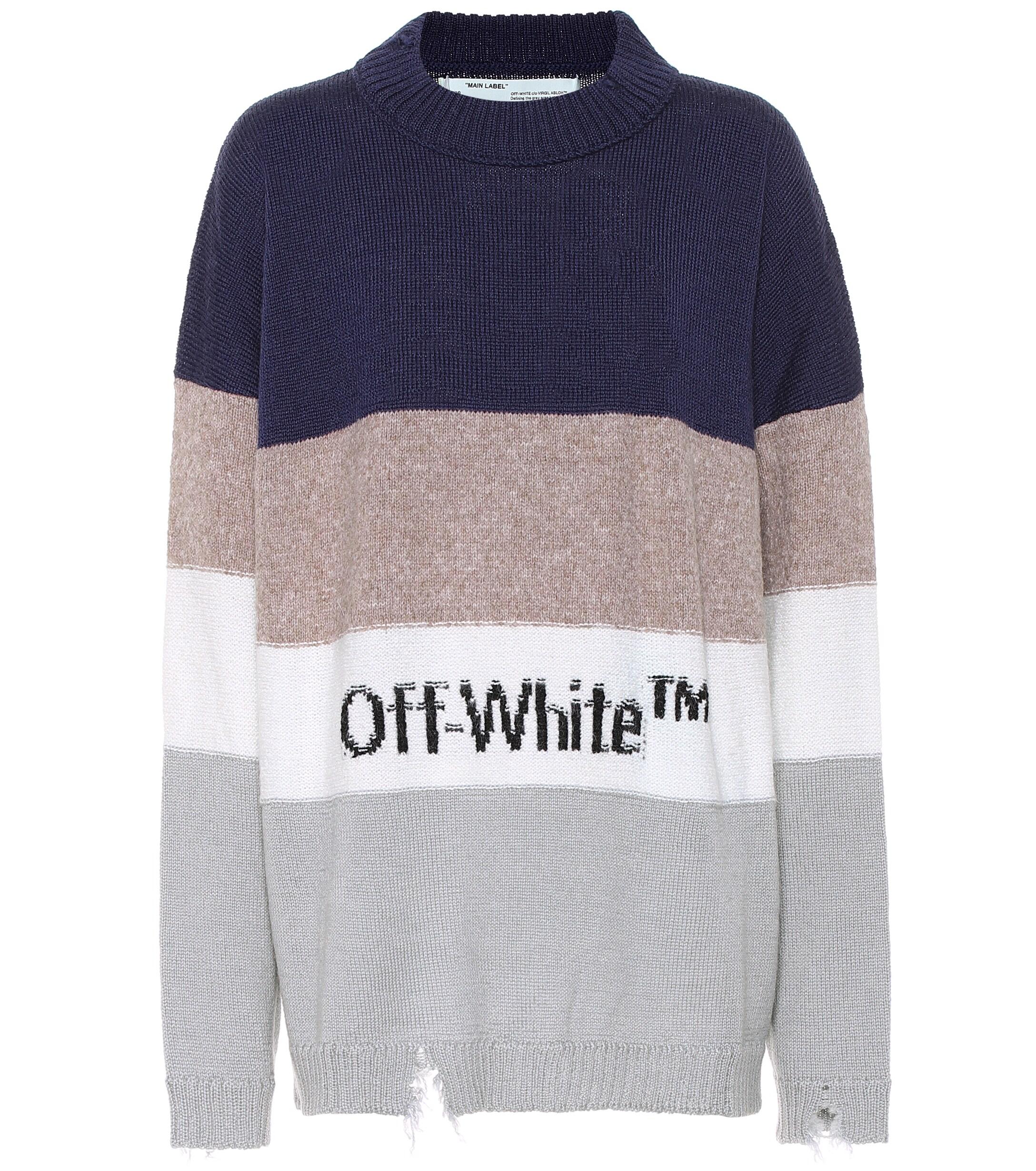 Off-White c/o Virgil Abloh Wool And Cotton-blend Sweater - Lyst