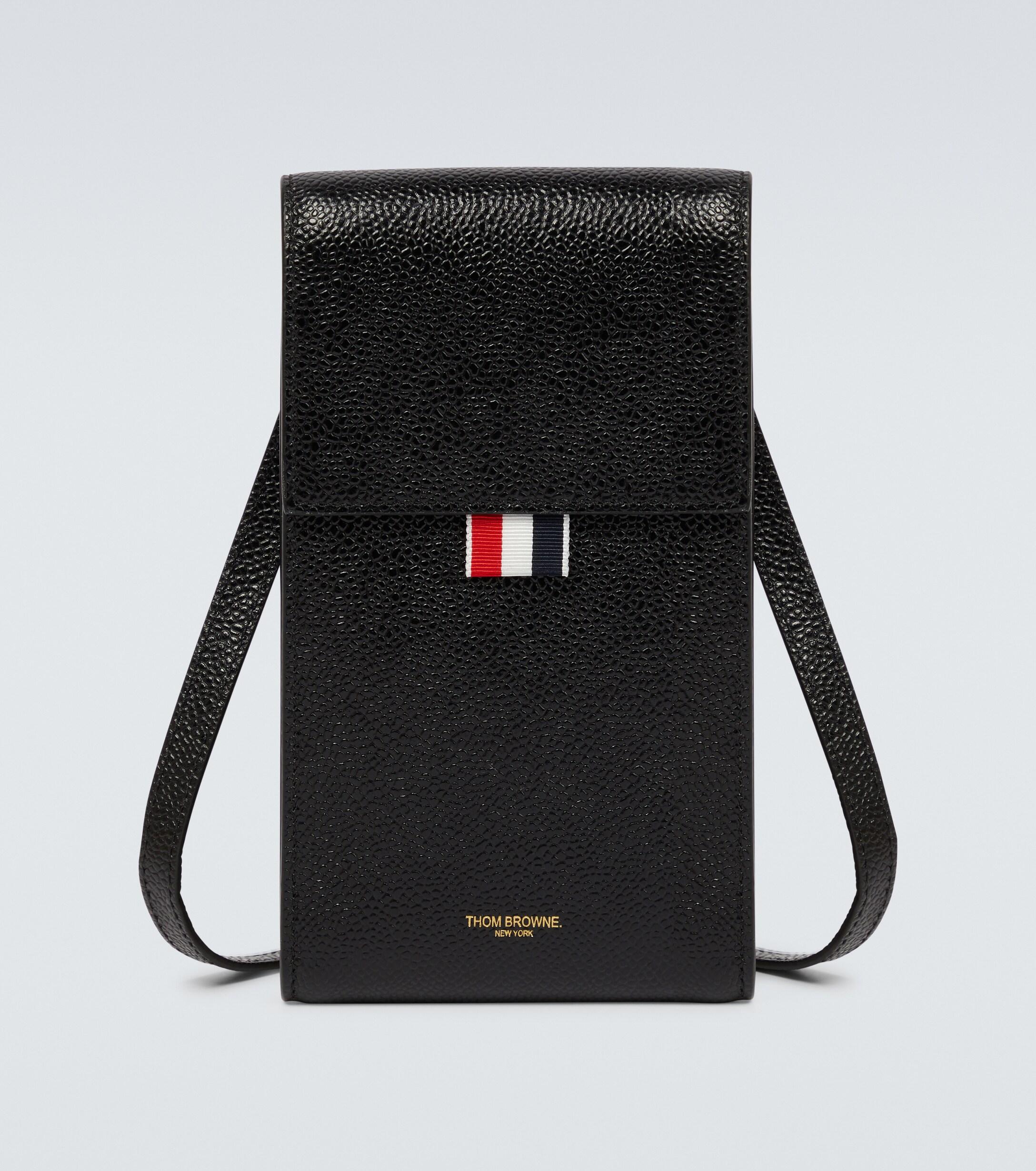 Thom Browne Leather 4-bar Flap Phone Holder in Blue for Men Save 36% Mens Bags Pouches and wristlets 