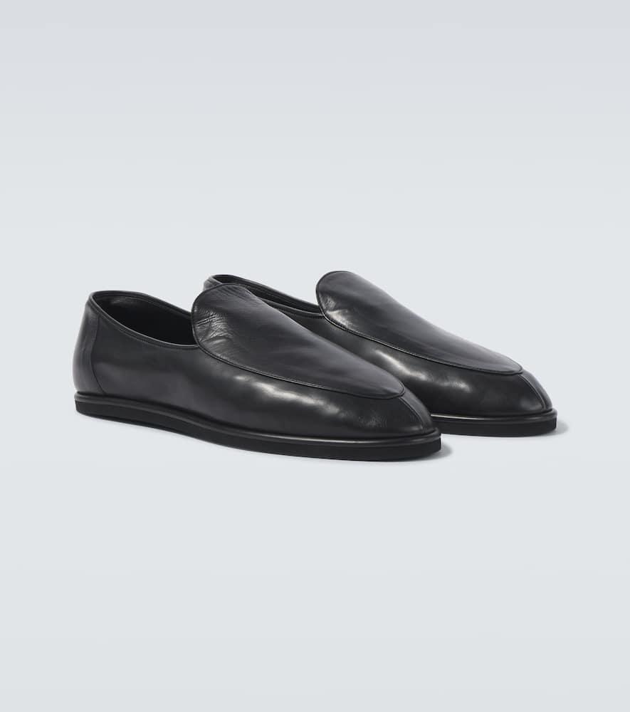 auralee-black-Leather-Slip-On-