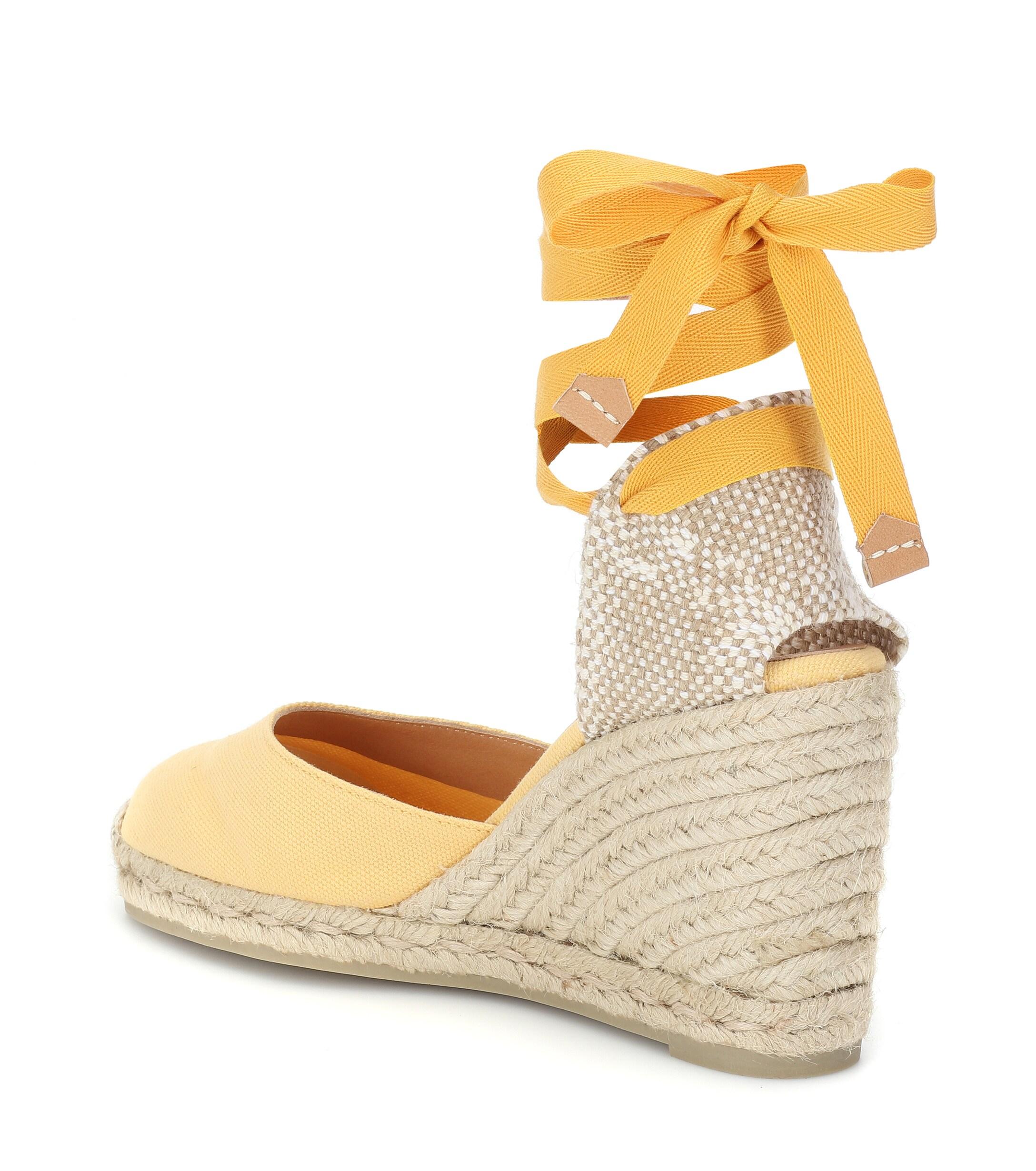 Castaner Cotton Carina Canvas Wedge Espadrilles in Yellow - Save 41% - Lyst