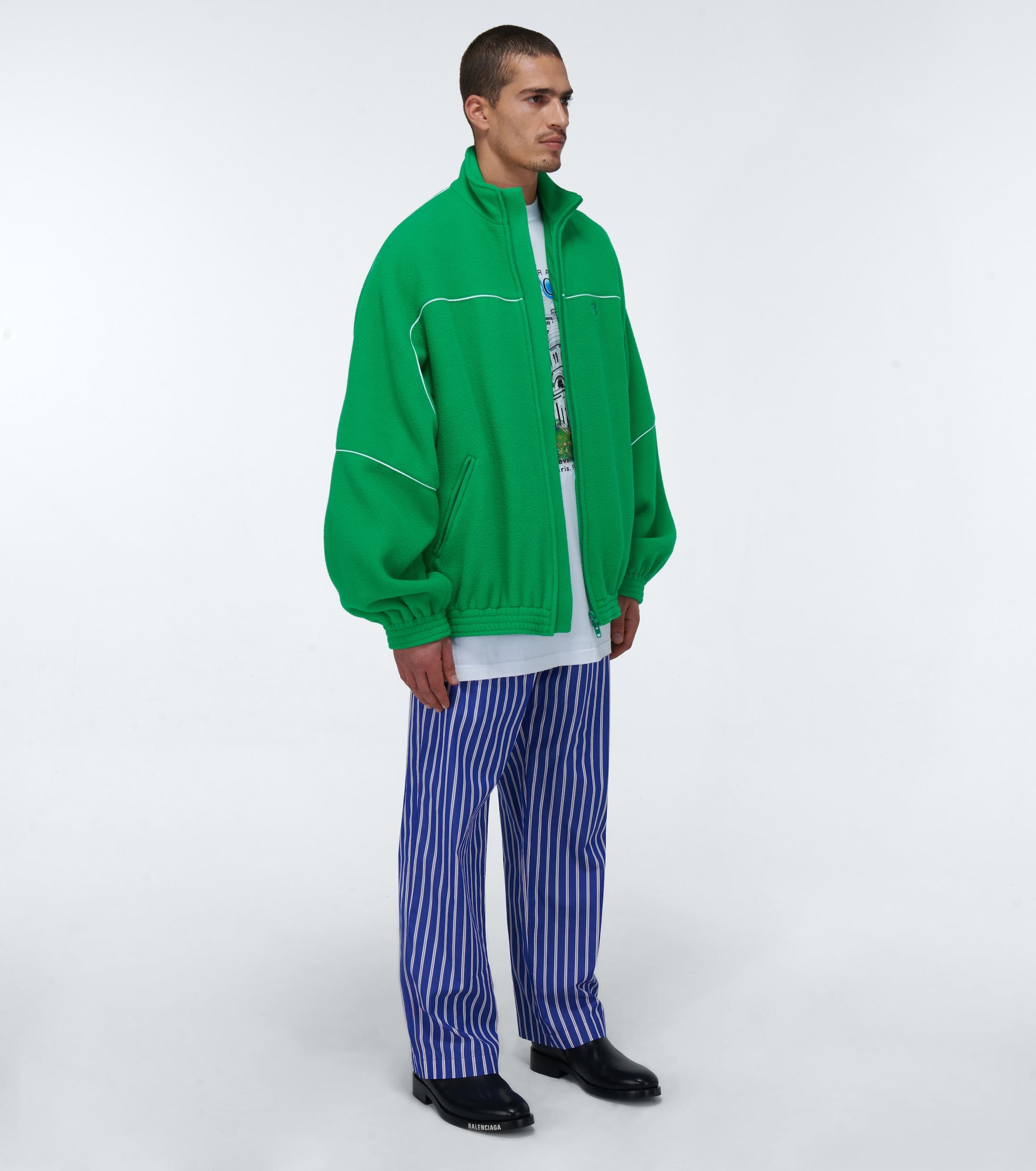 Balenciaga Fleece Track Jacket in Green for Men | Lyst Canada
