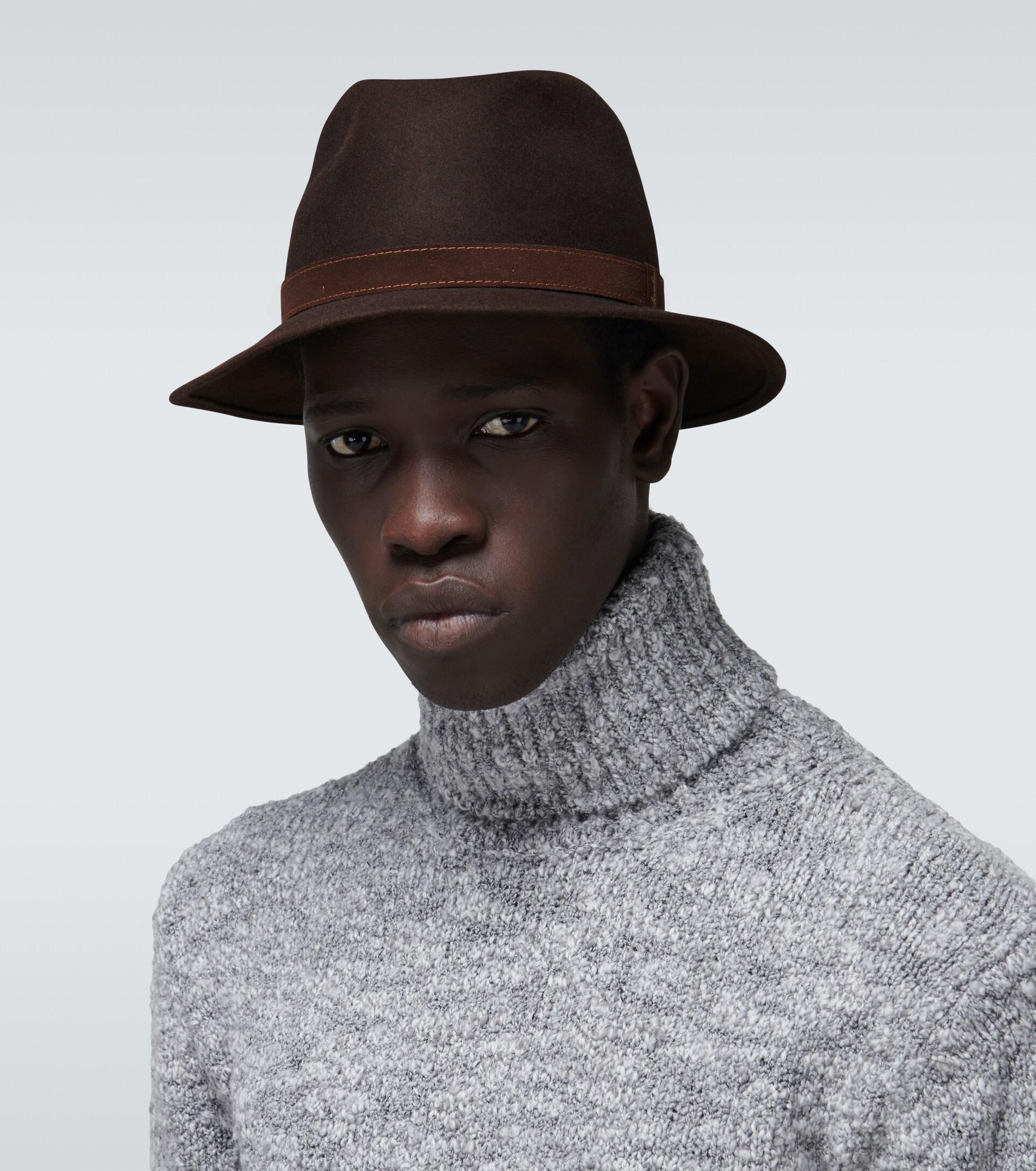 Borsalino Macho Felt Hat in Grey Grey Mens Accessories Hats for Men 