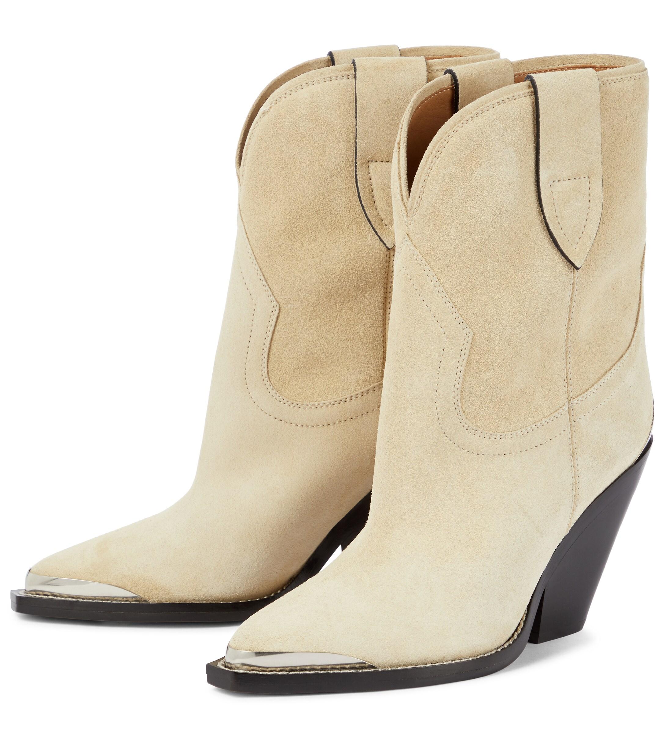 beige suede booties