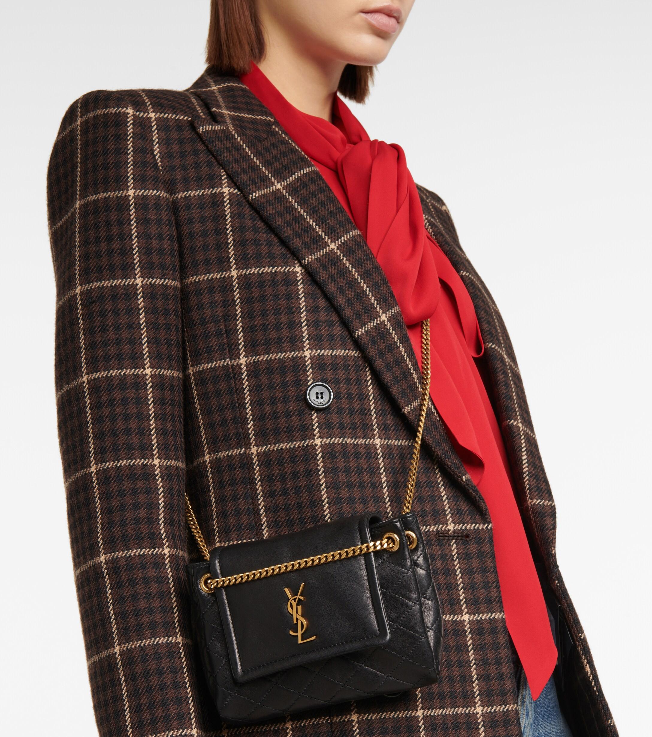 Saint Laurent Nolita Mini Leather Shoulder Bag in Black | Lyst