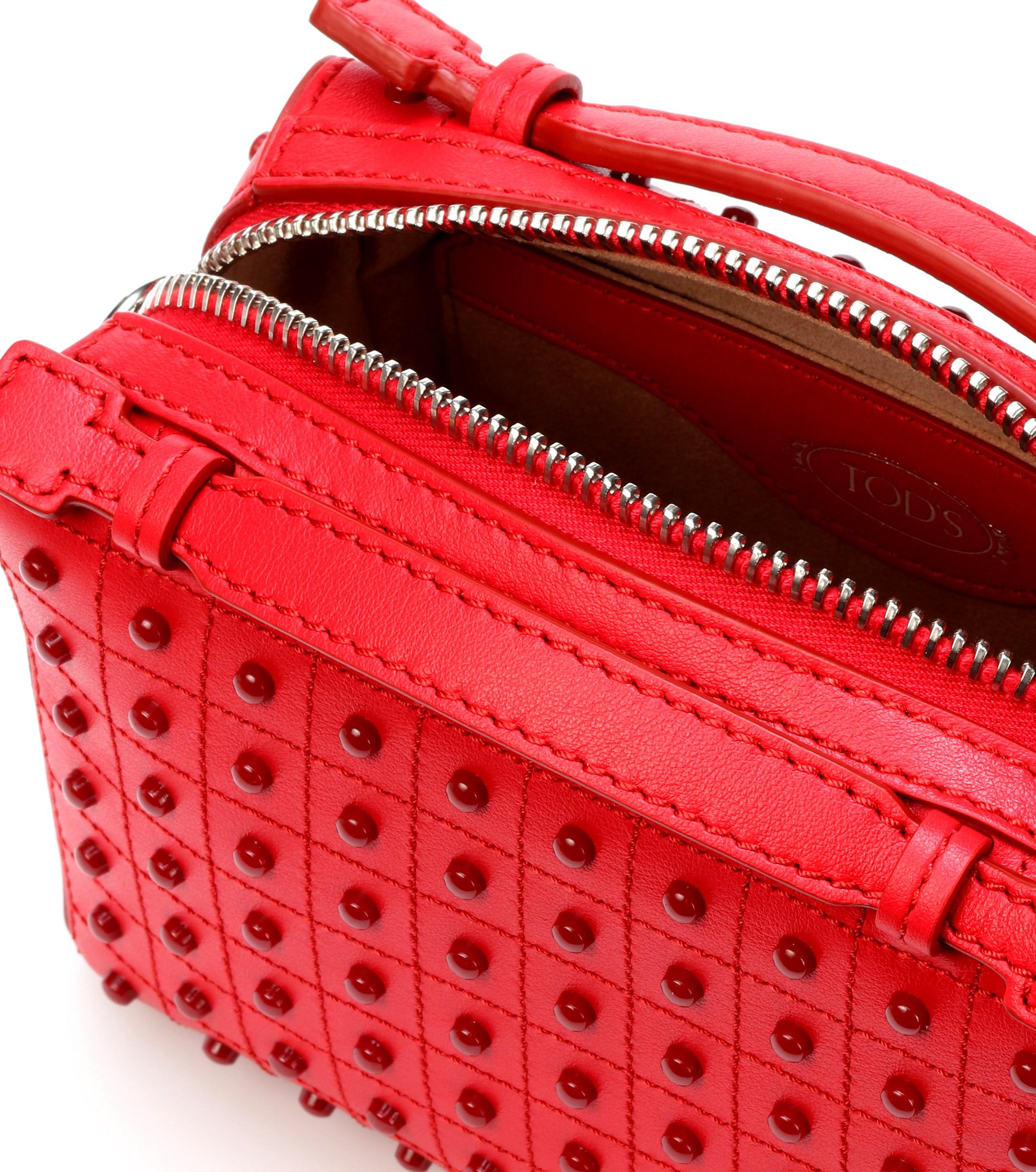 Tod's Gommino Micro Leather Shoulder Bag in Red - Lyst