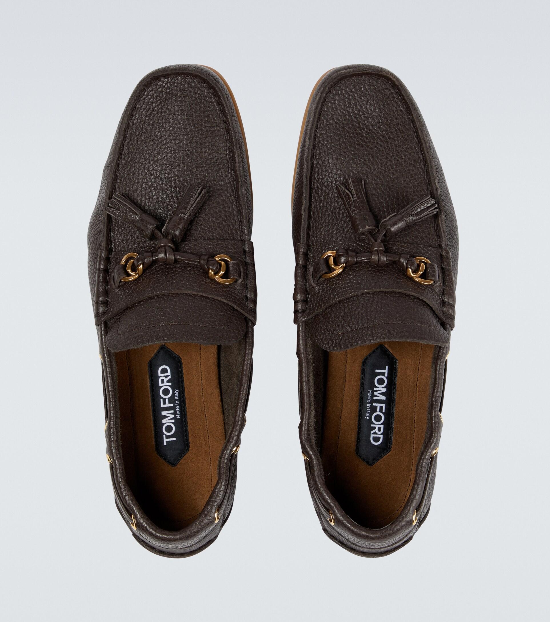 Large Grain Robin Leather Loafers 
