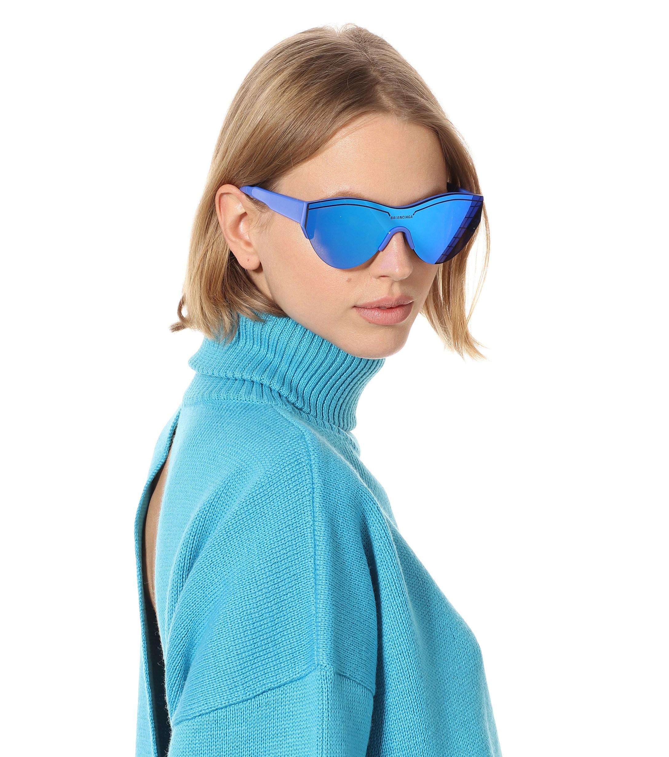 Balenciaga Ski Sunglasses In Blue Lyst