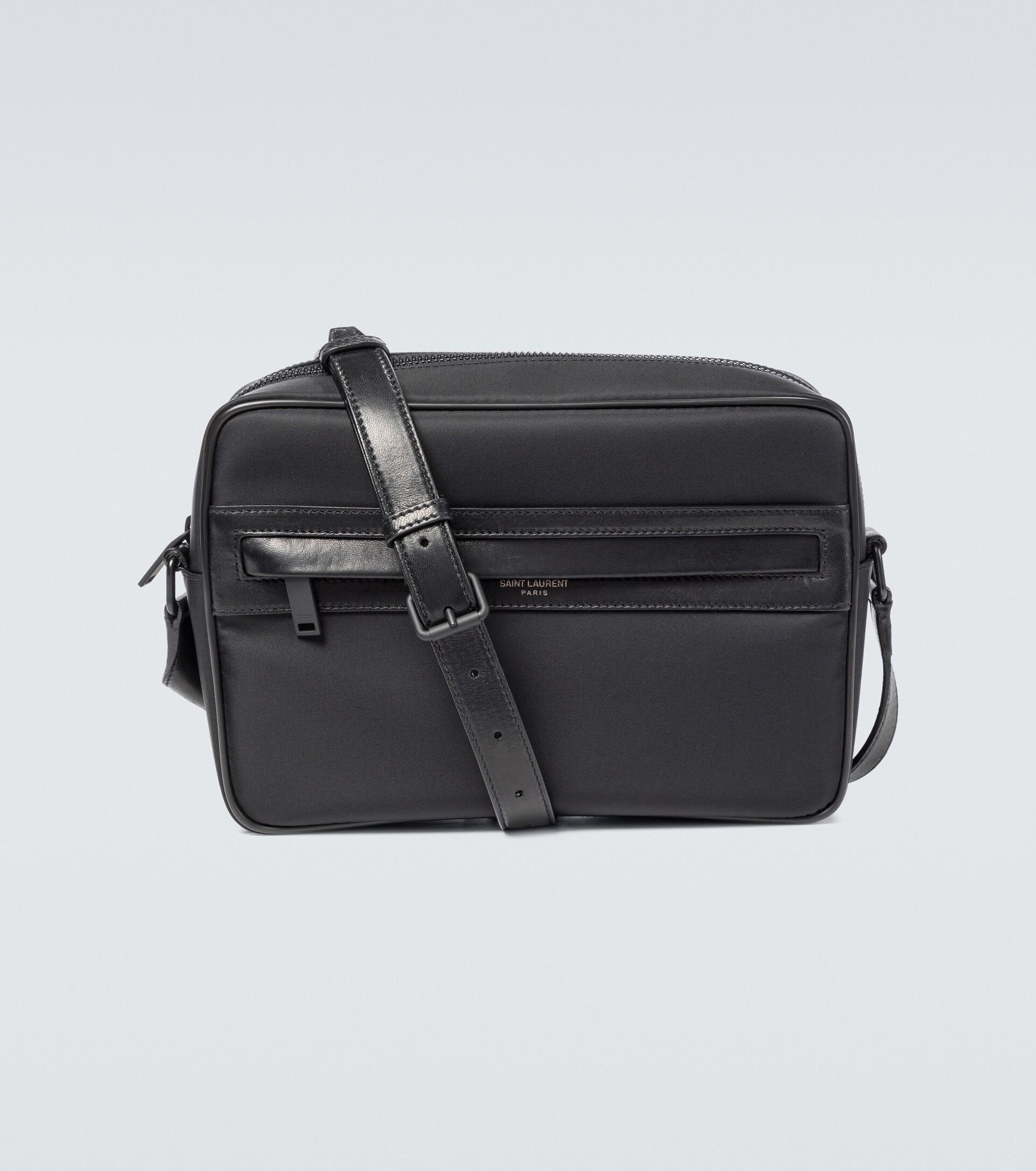 Saint Laurent Camp Canvas And Leather Camera Bag in Black for Men | Lyst