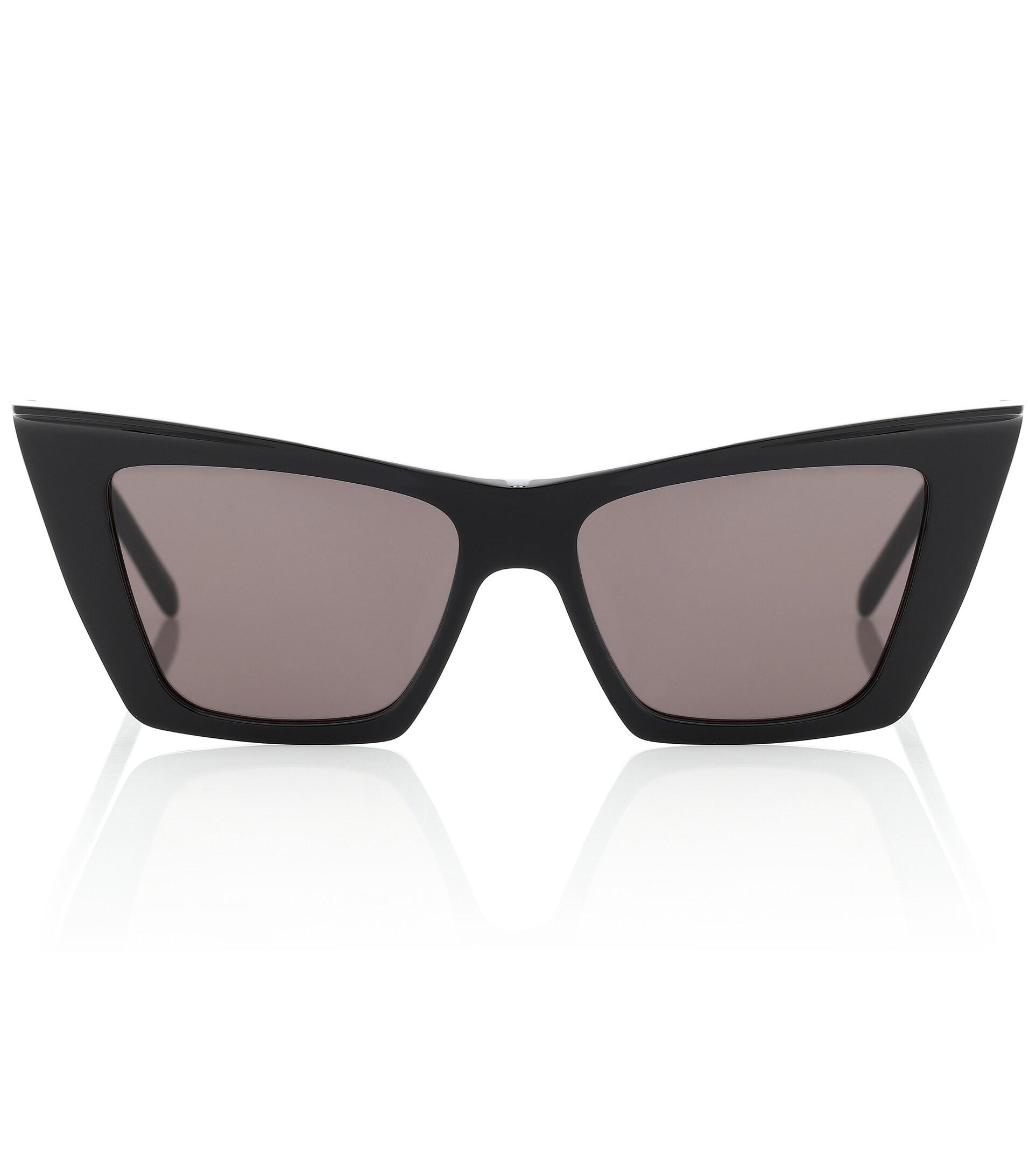 Grey Womens Sunglasses Saint Laurent Sunglasses Saint Laurent Synthetic Cat-eye Sunglasses in Black 