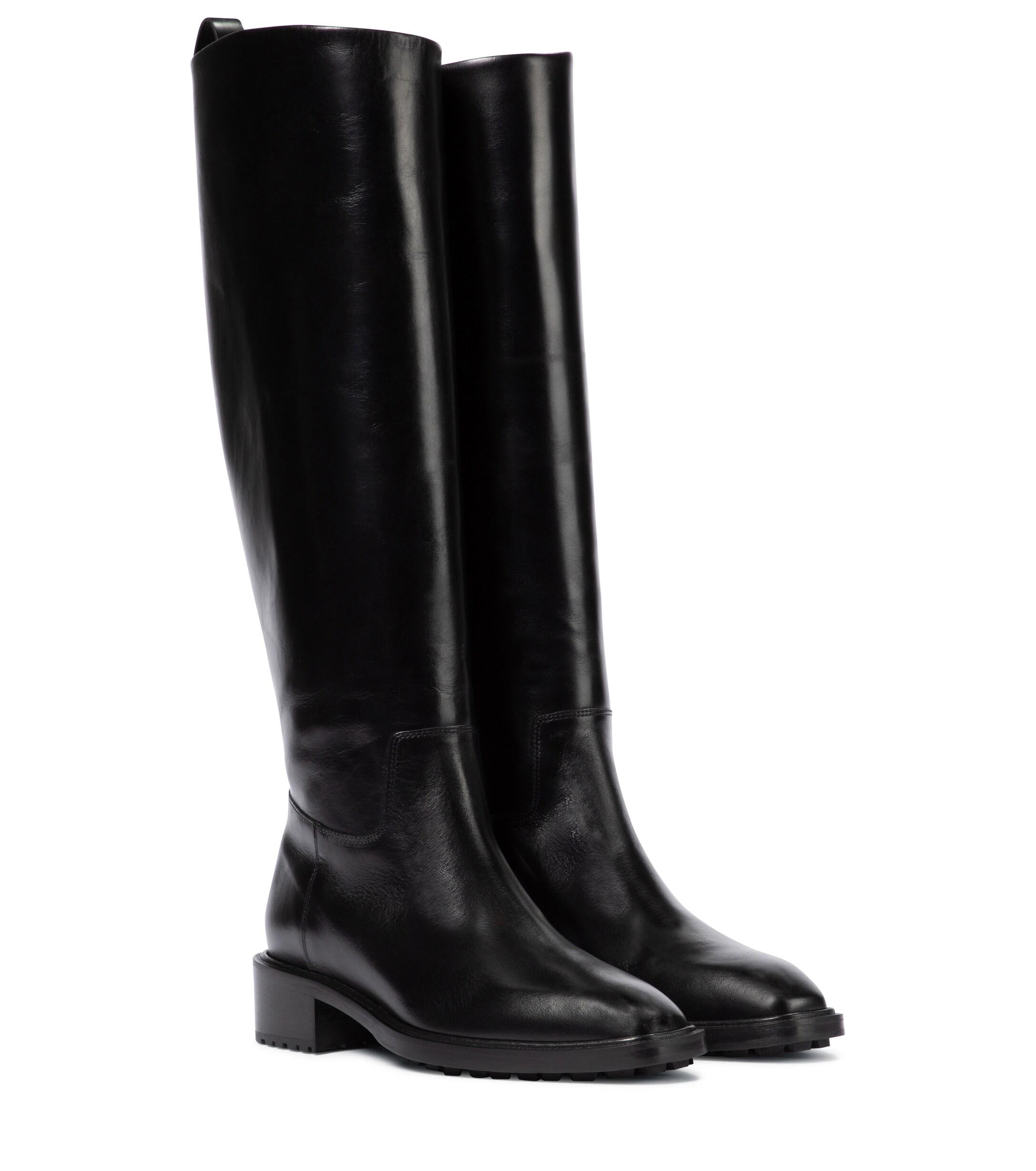 Aeyde Tammy Leather Riding Boots in Black | Lyst
