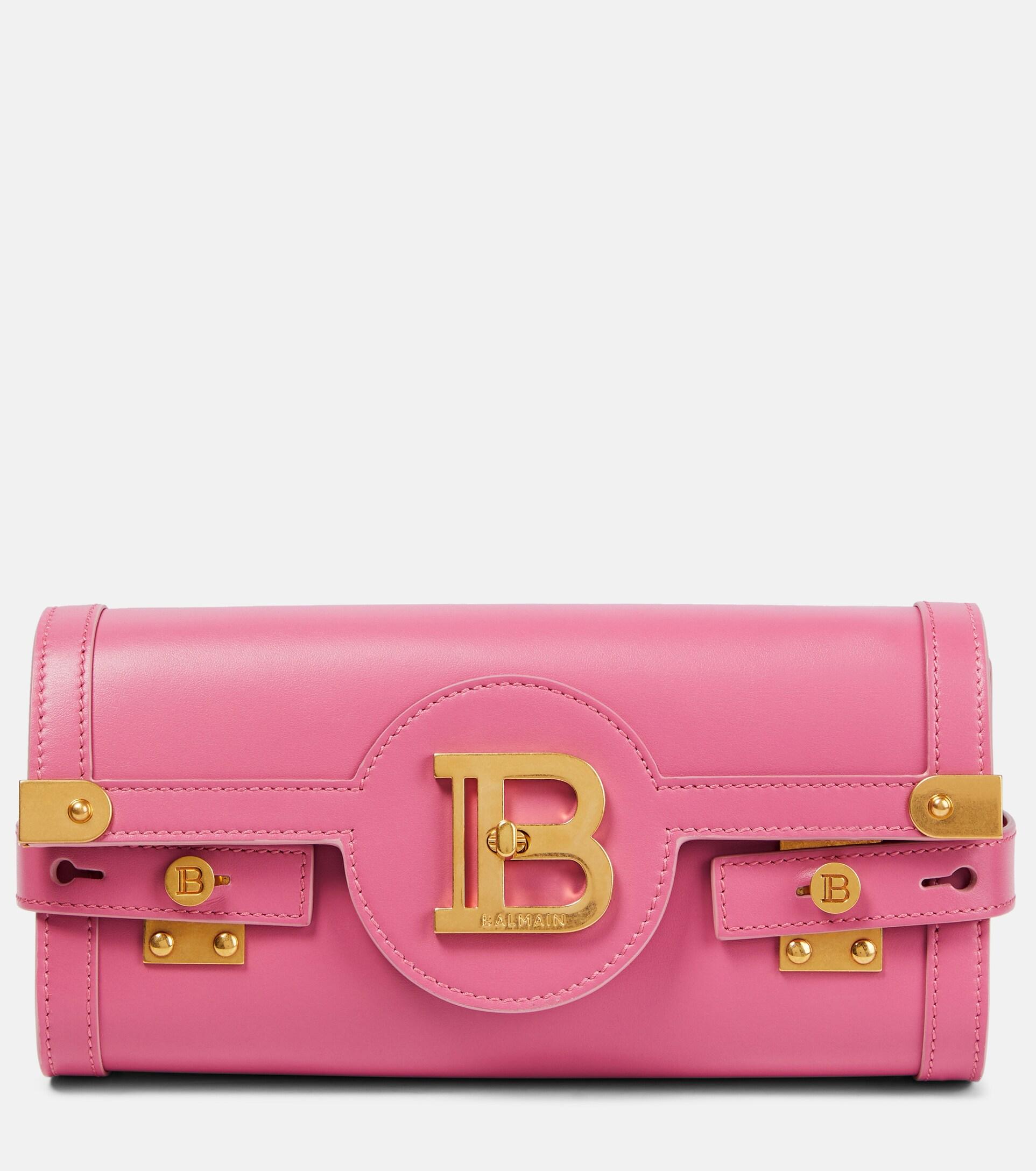 Balmain B-buzz 22 Small Leather Crossbody Bag in Pink | Lyst