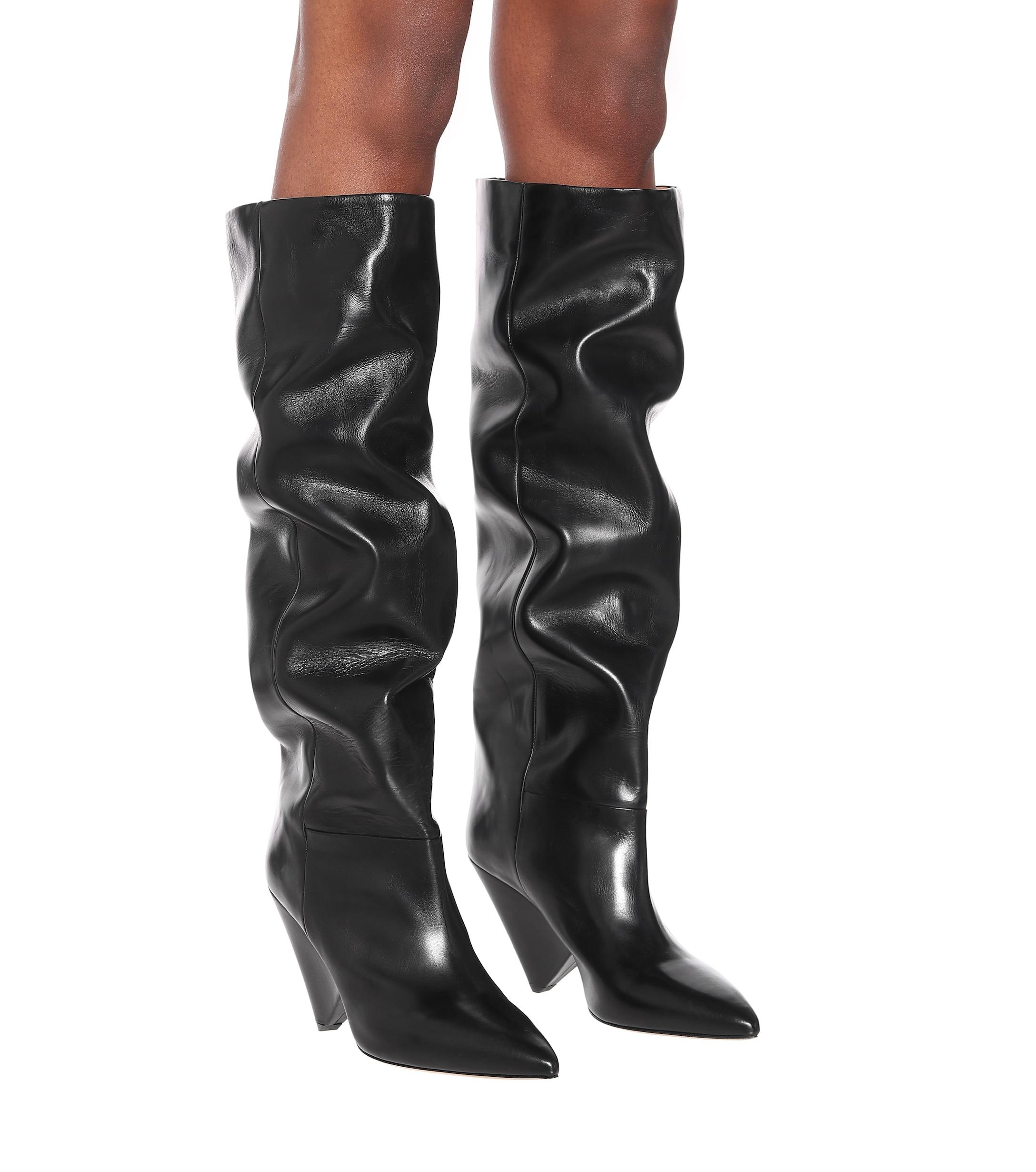 Isabel Marant Lokyo Leather Knee-high Boots in Black - Lyst