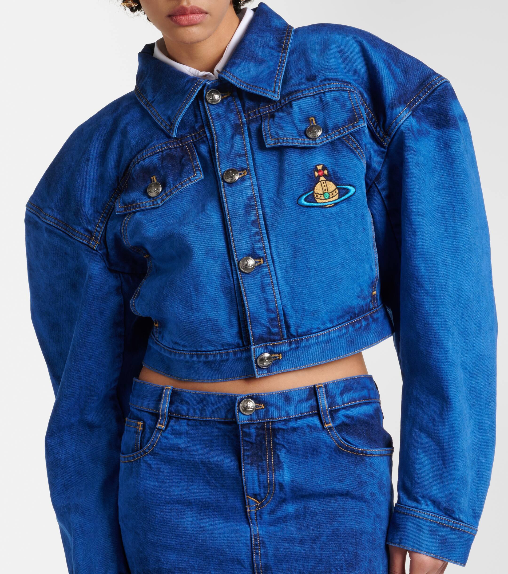 Vivienne Westwood Boxer Cropped Denim Jacket in Blue | Lyst UK