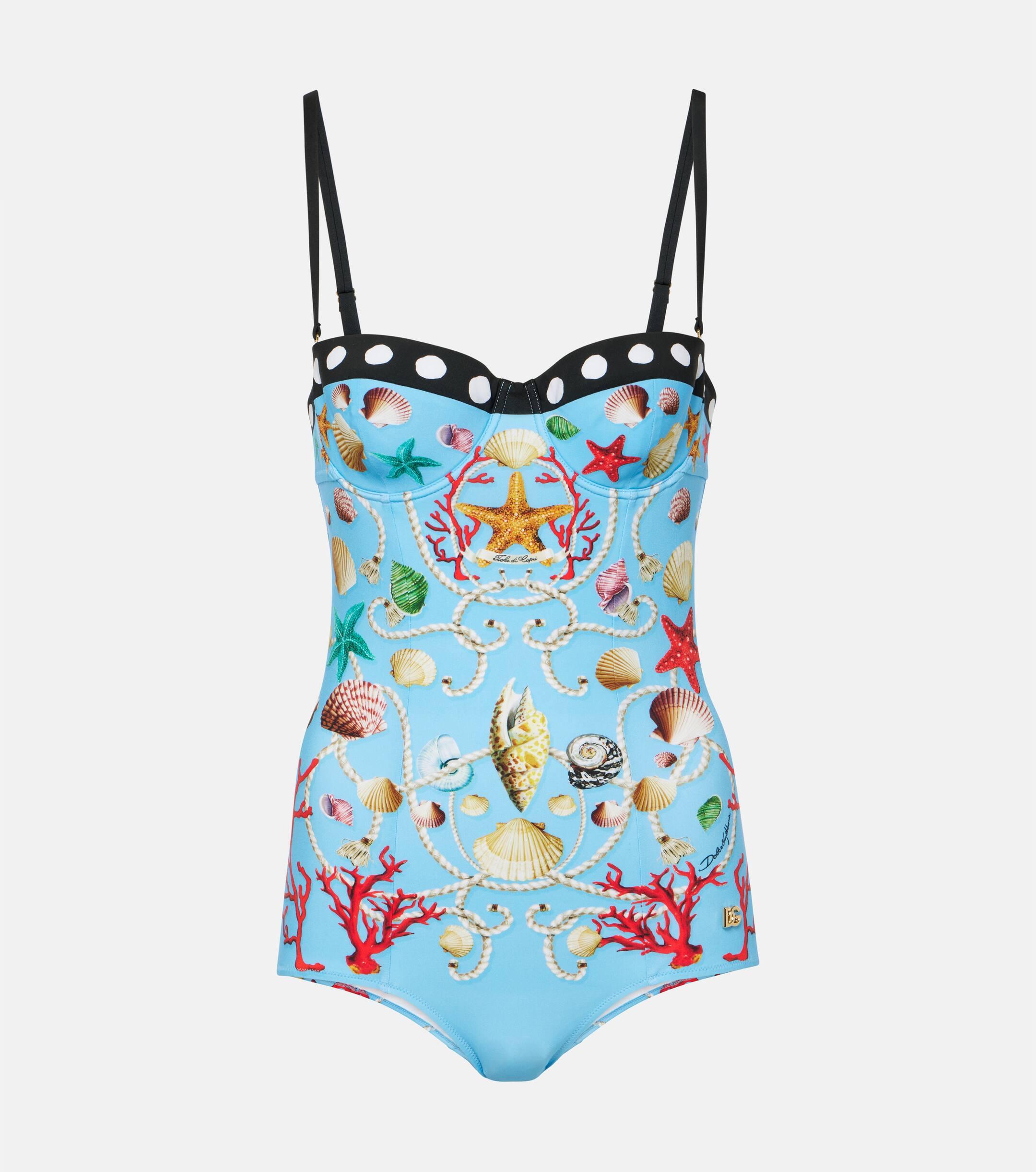 Dolce Gabbana Capri Printed Swimsuit in Blue Lyst UK