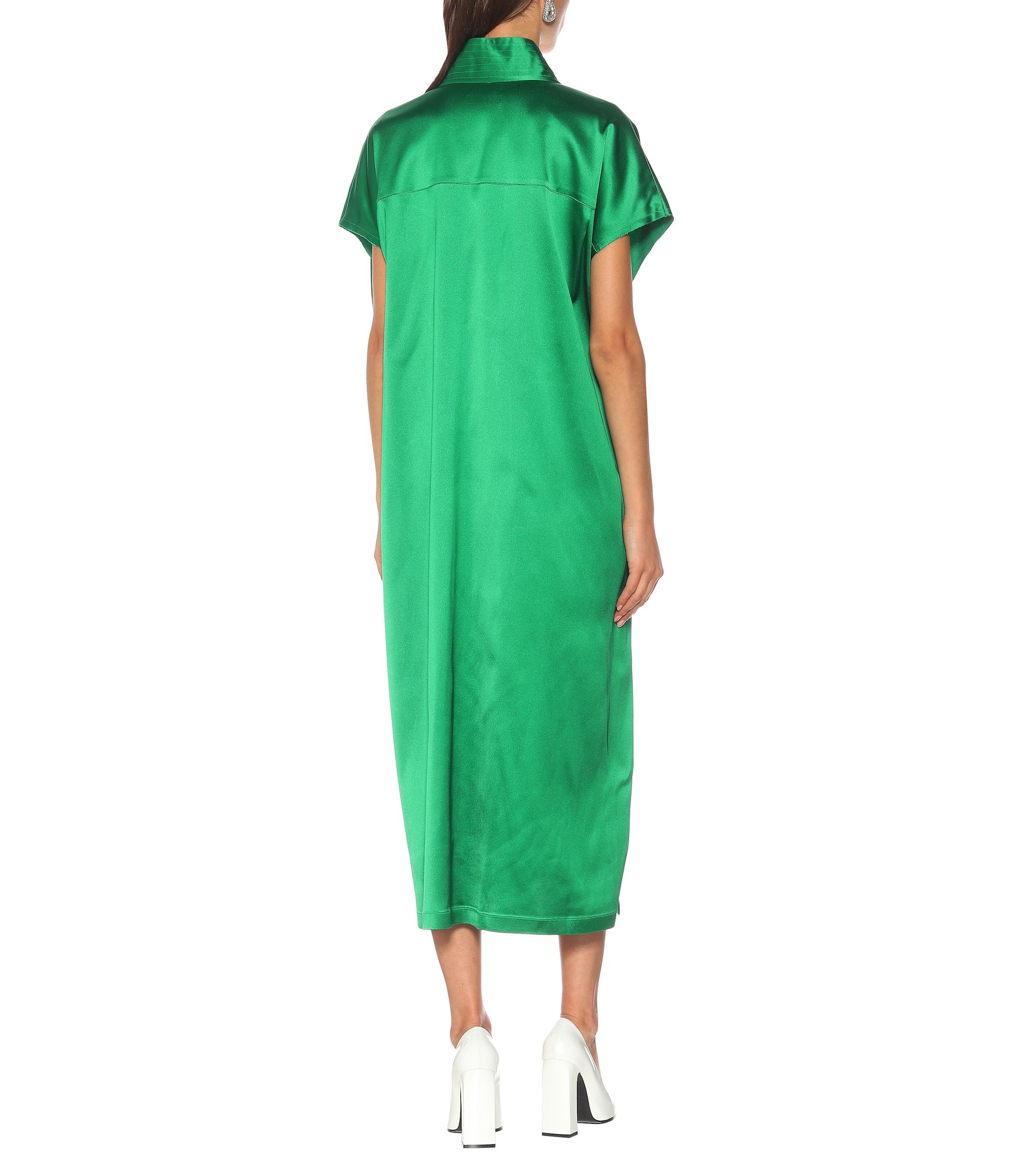 balenciaga evening dress green