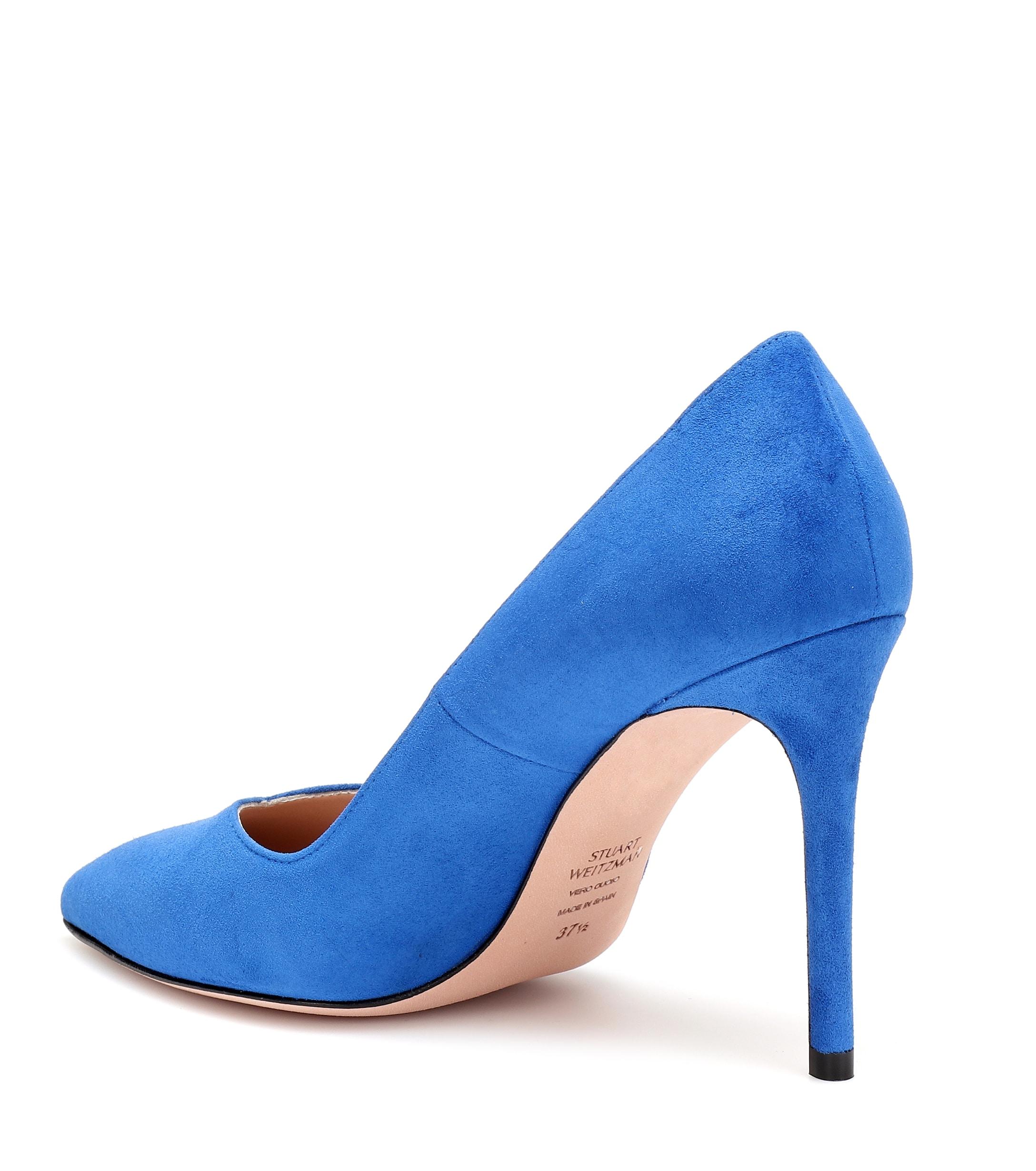 Stuart Weitzman Anny Suede Pumps in Blue Lyst