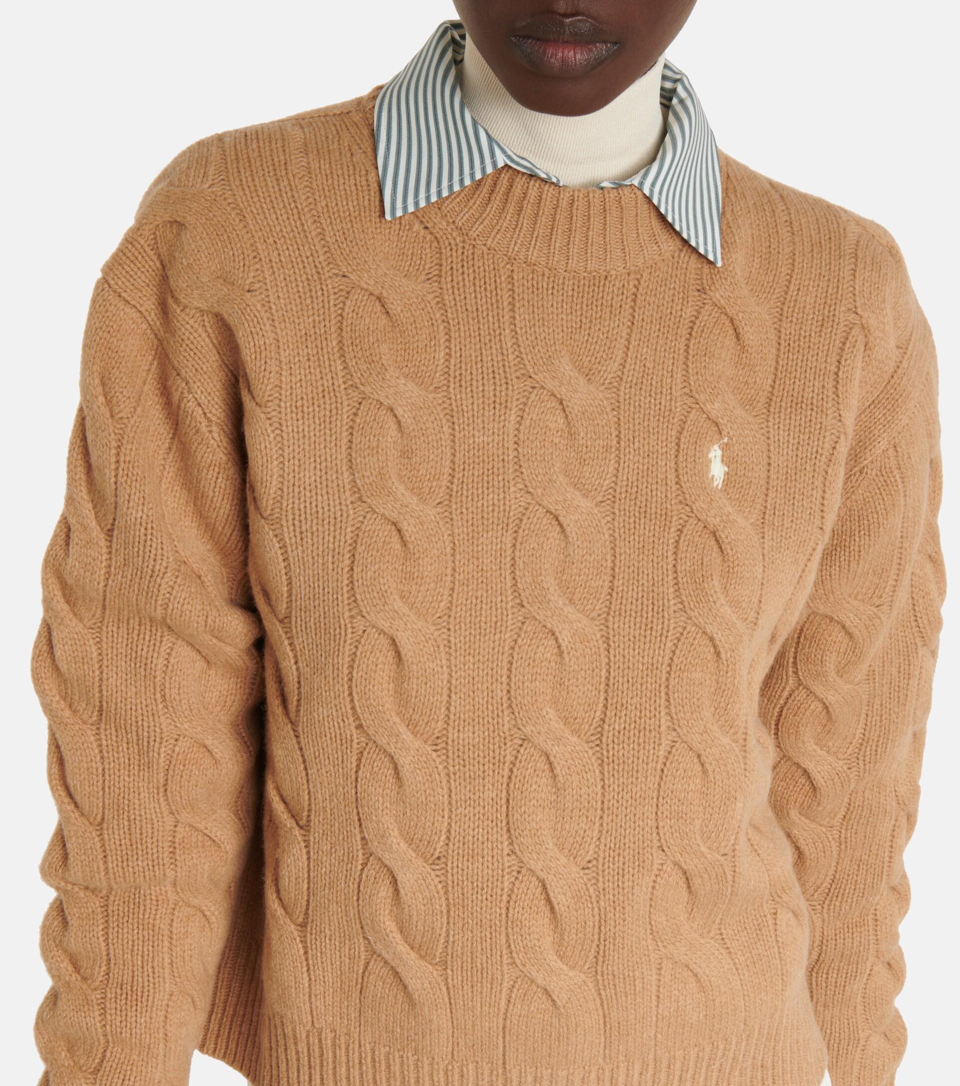 Polo Ralph Lauren Cable-knit Wool And Cashmere Sweater in Natural | Lyst