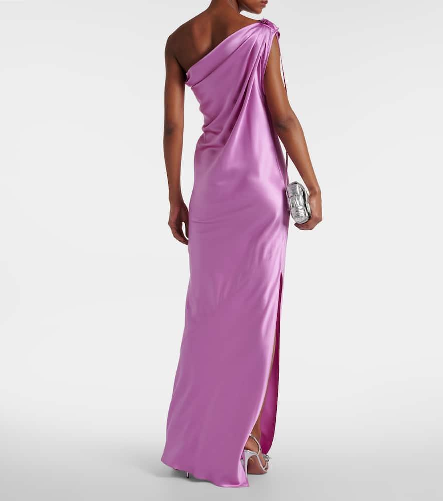 Max Mara Elegante Opera One-Shoulder Silk Gown in Pink | Lyst UK