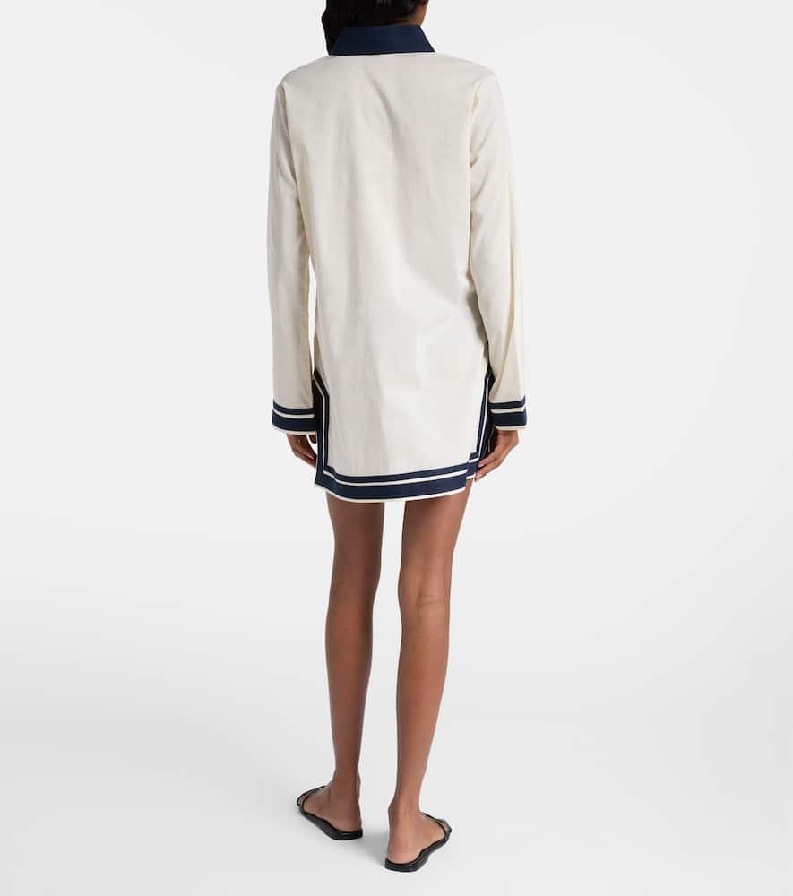 Tory Burch Cotton Short Dress With Contrasting Profiles in