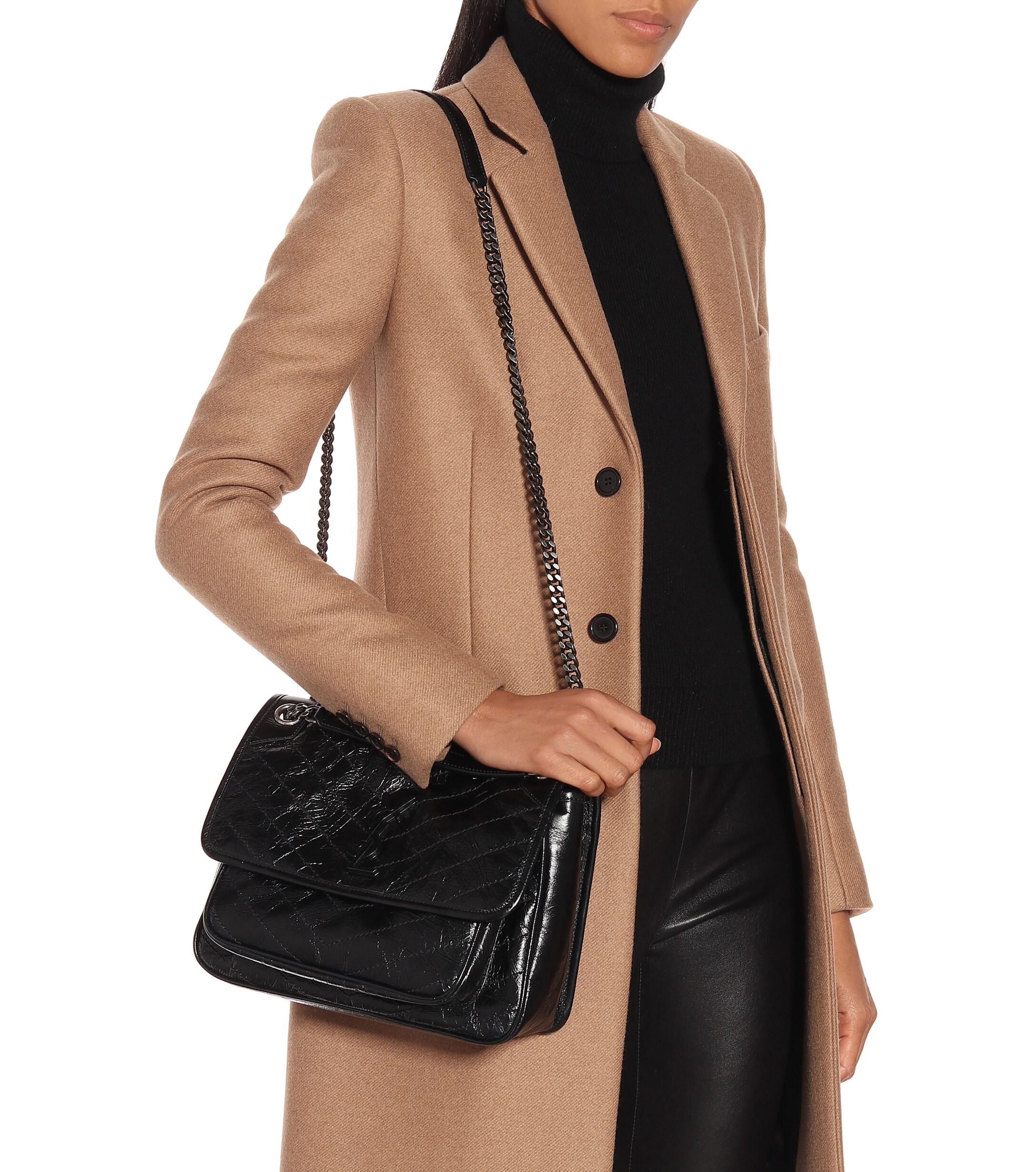 Saint Laurent Medium Niki Leather Shoulder Bag in Black - Lyst