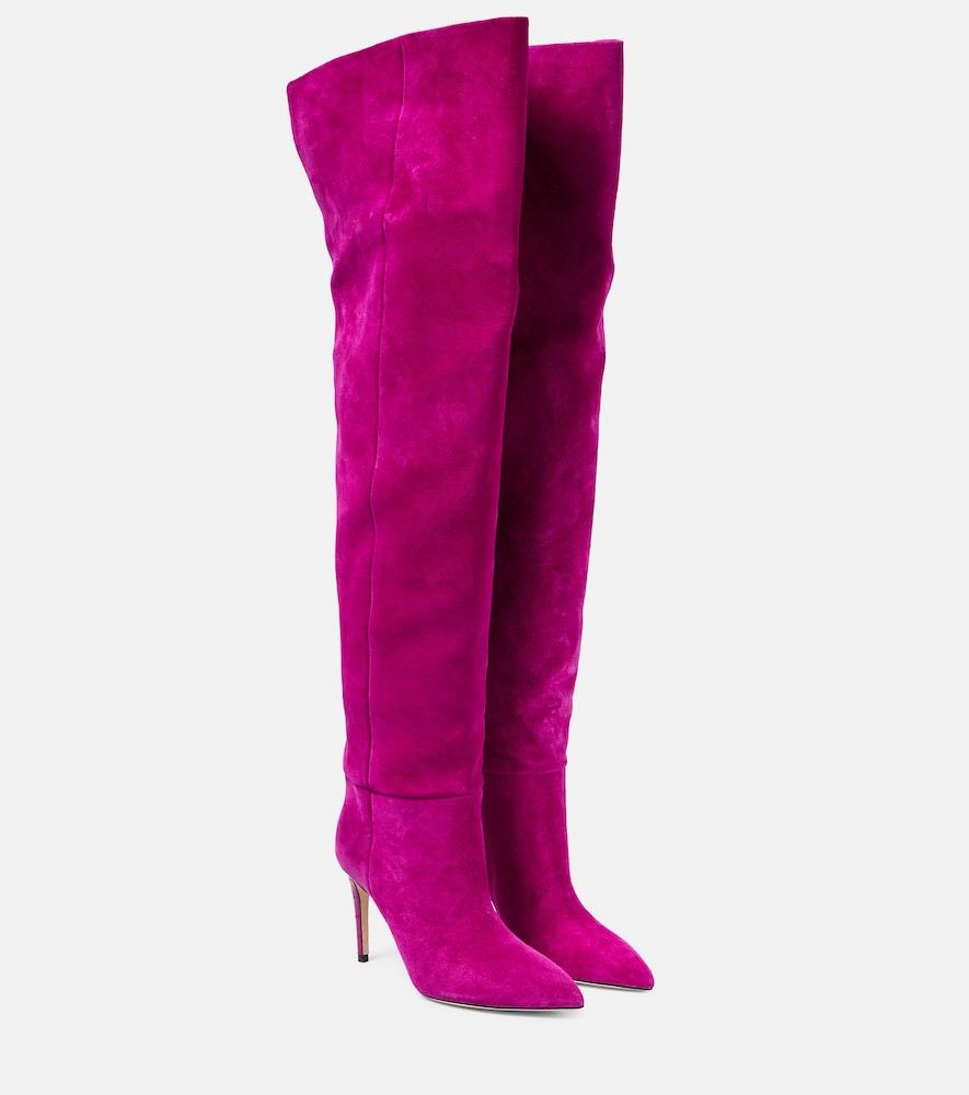 Paris Texas Suede Over-the-knee Boots in Pink | Lyst