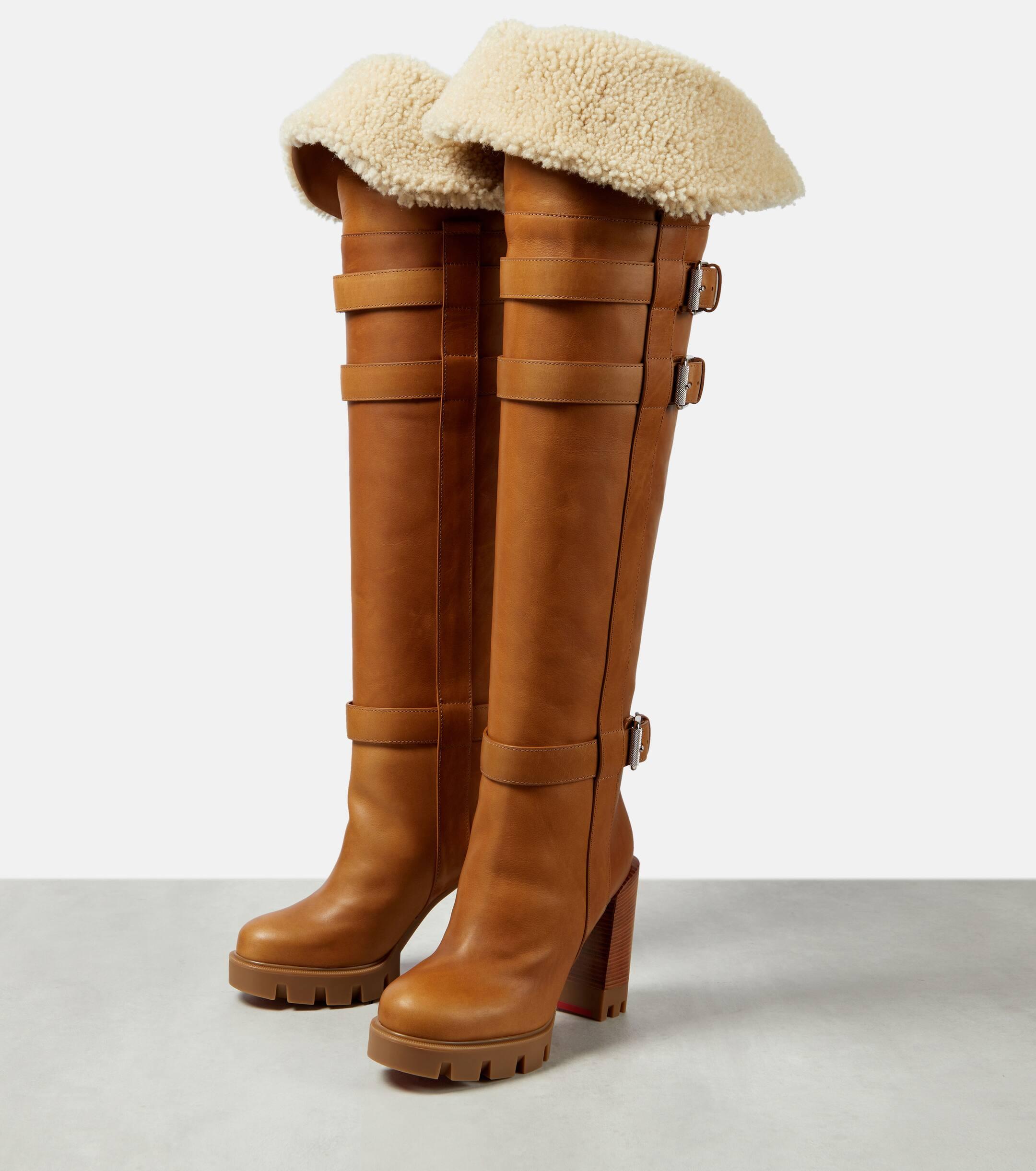 Christian Louboutin Brodeback Lug Over The Knee Boots in Brown Lyst UK