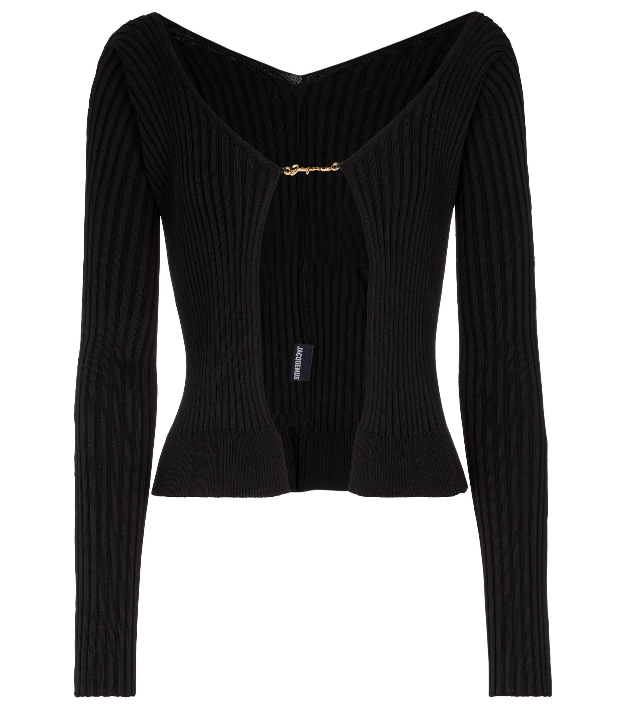 Jacquemus La Maille Pralù Longue Ribbed-knit Cardigan in Black | Lyst