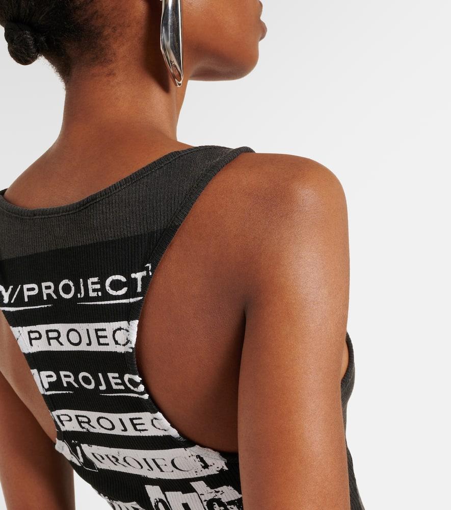 Y. Project Printed Cotton Jersey Tank Top in Black | Lyst