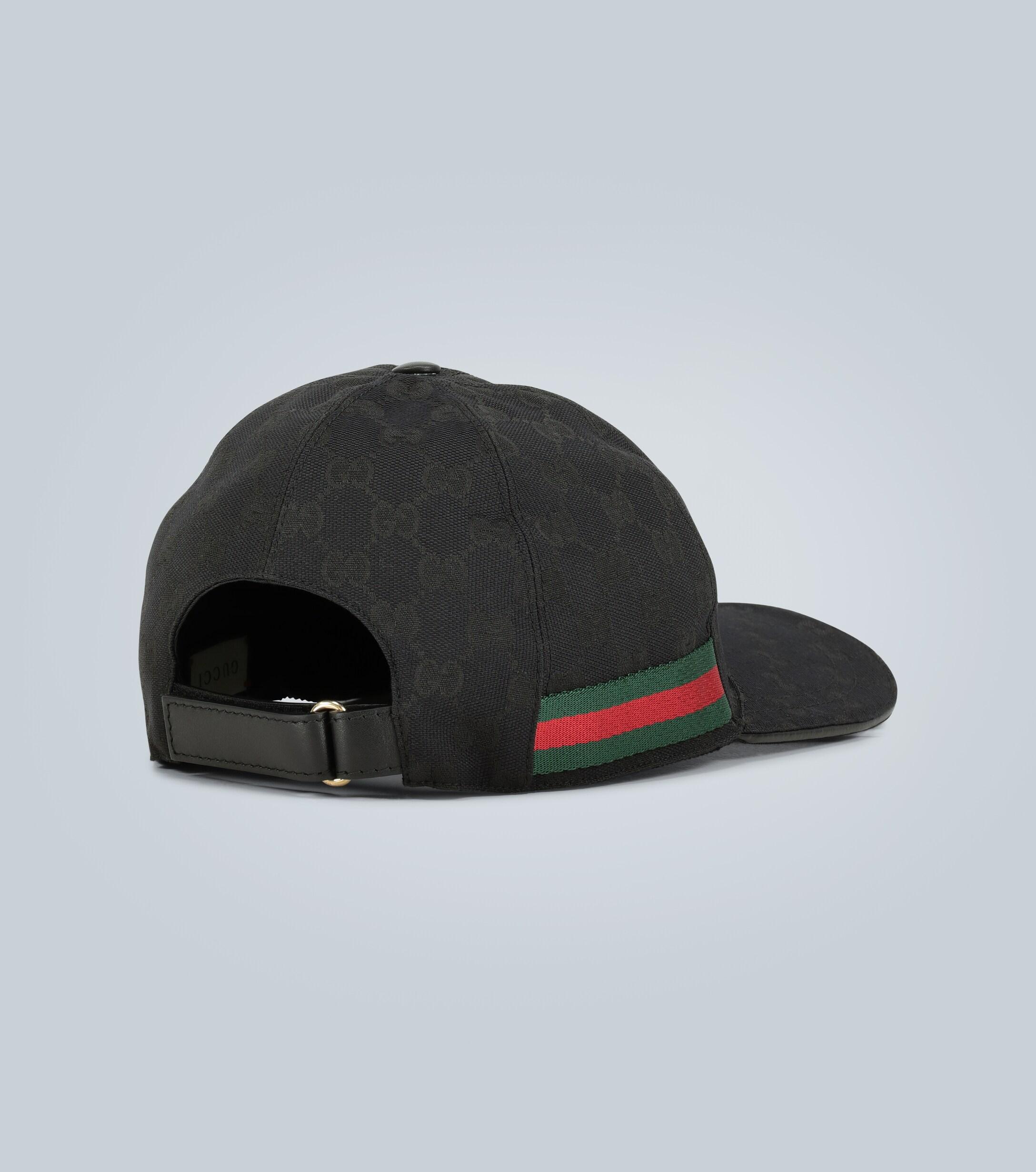 Gucci Canvas Baseball With Web Stripe in Black for Men - Lyst