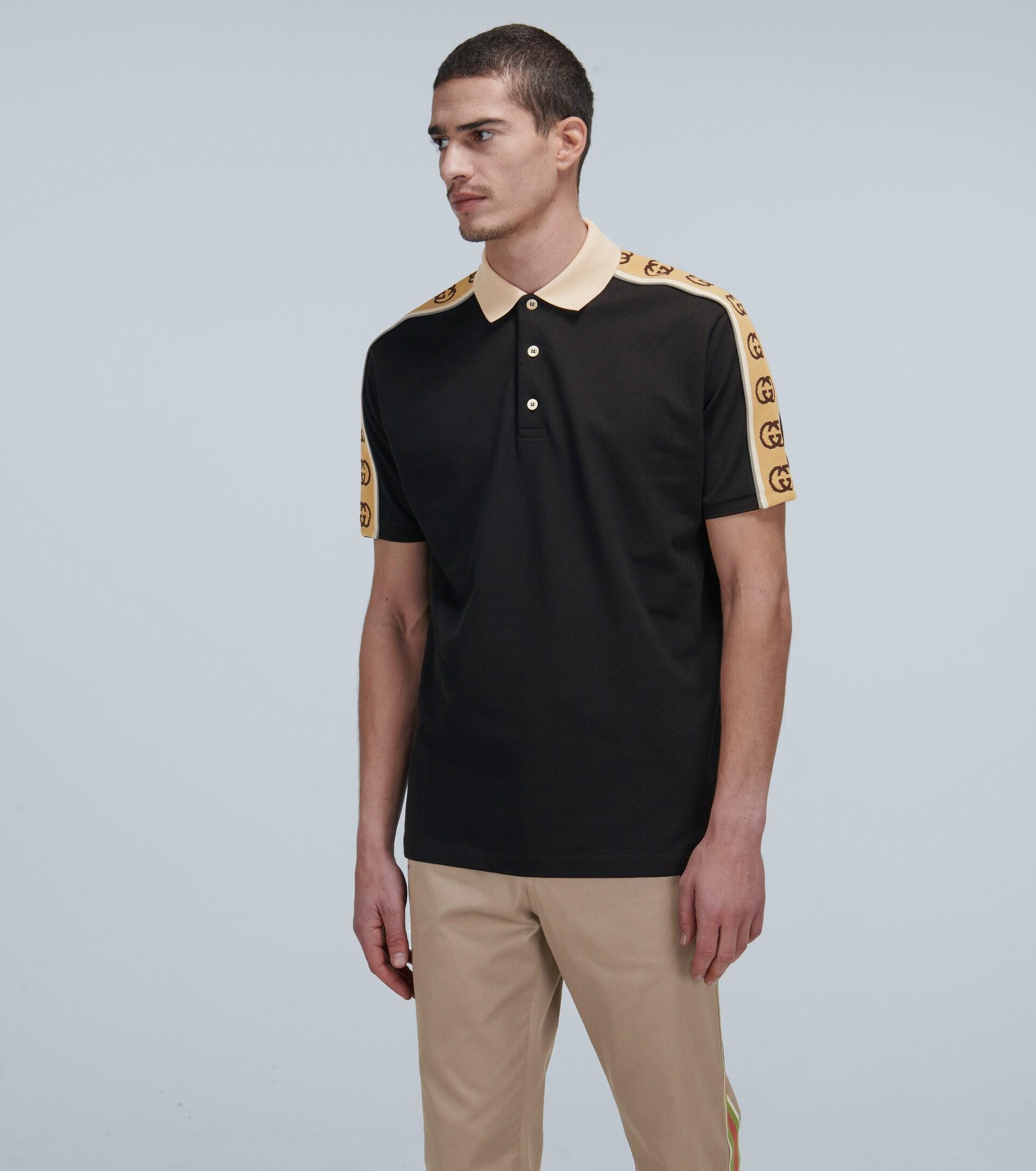 Gucci Polo With Interlocking G Stripe 