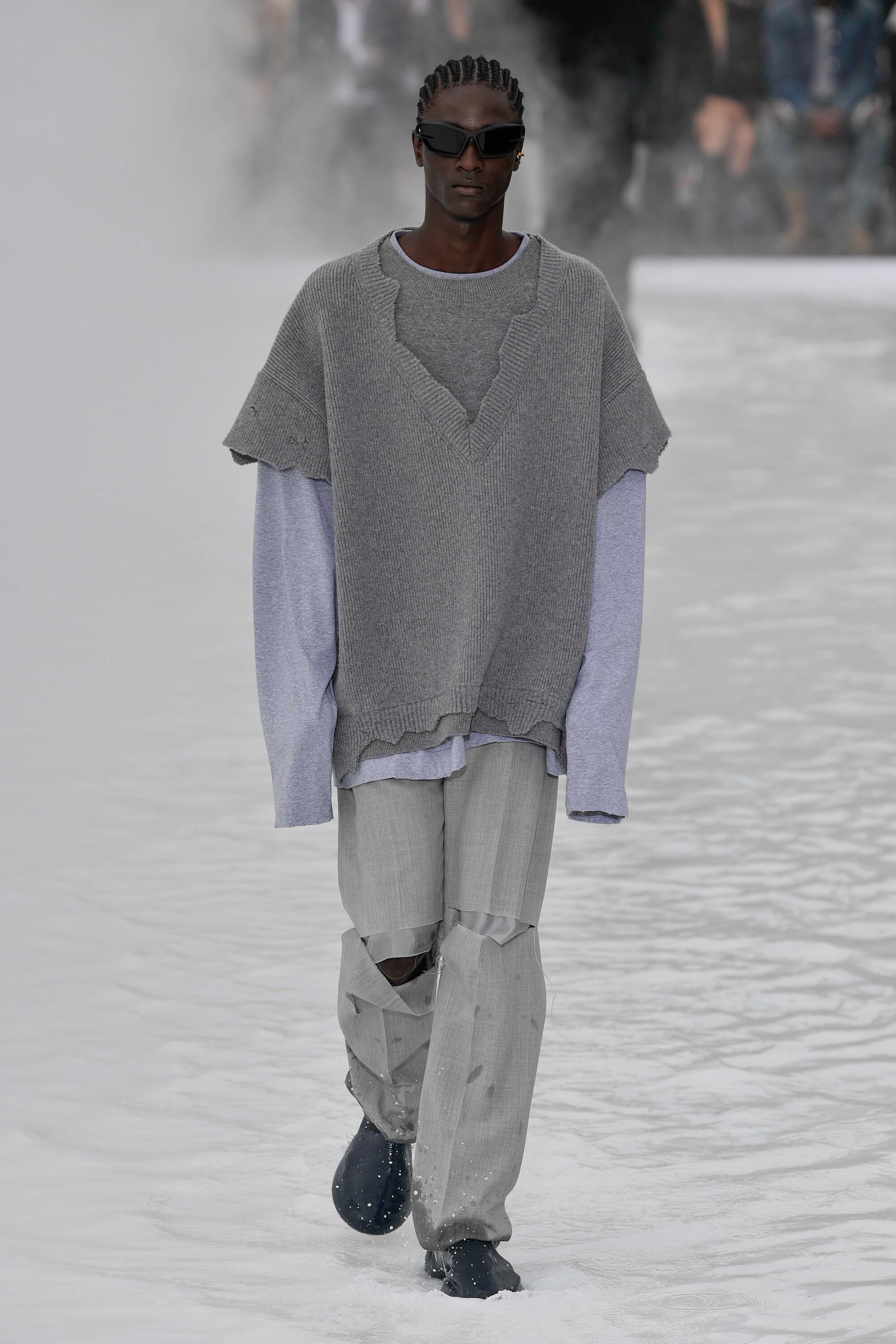 Givenchy Cut Layer Wool And Cotton Sweater in Grey for Men Lyst Canada