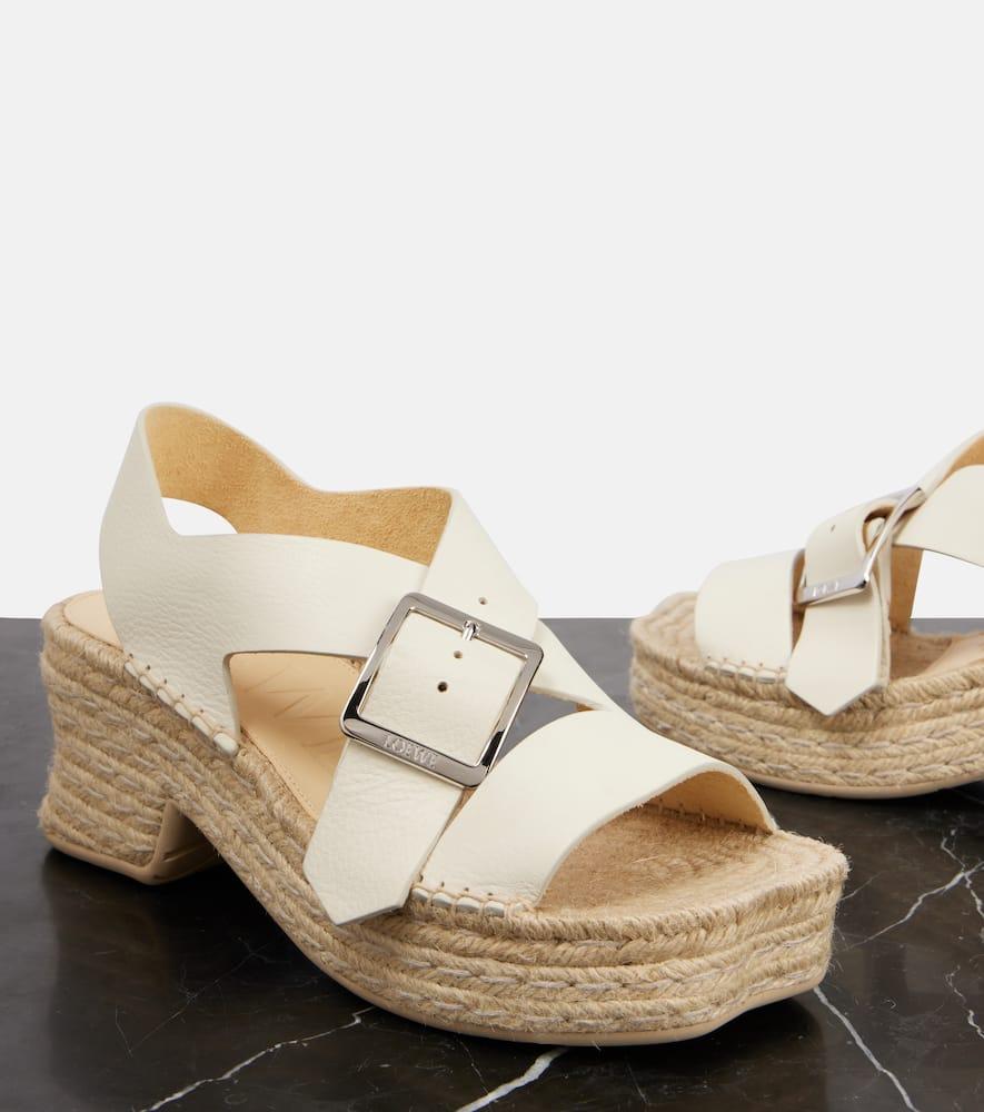 【LOEWE】 Paula's Ibiza Petal espadrille sandals LOEWE LOEWE x Paula's Ibiza Petal Leather Espadrille Wedge