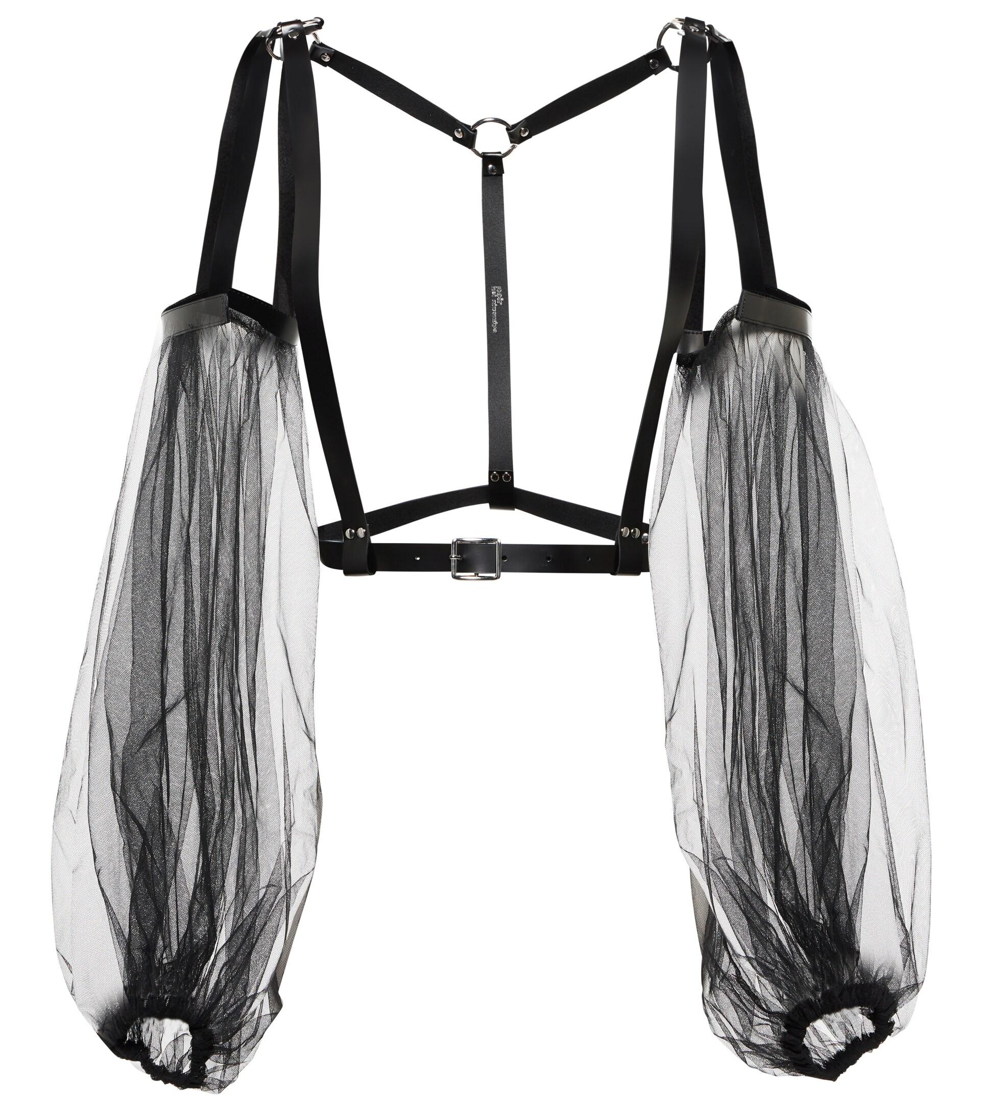 Noir Kei Ninomiya Tulle And Leather Harness in Black   Lyst