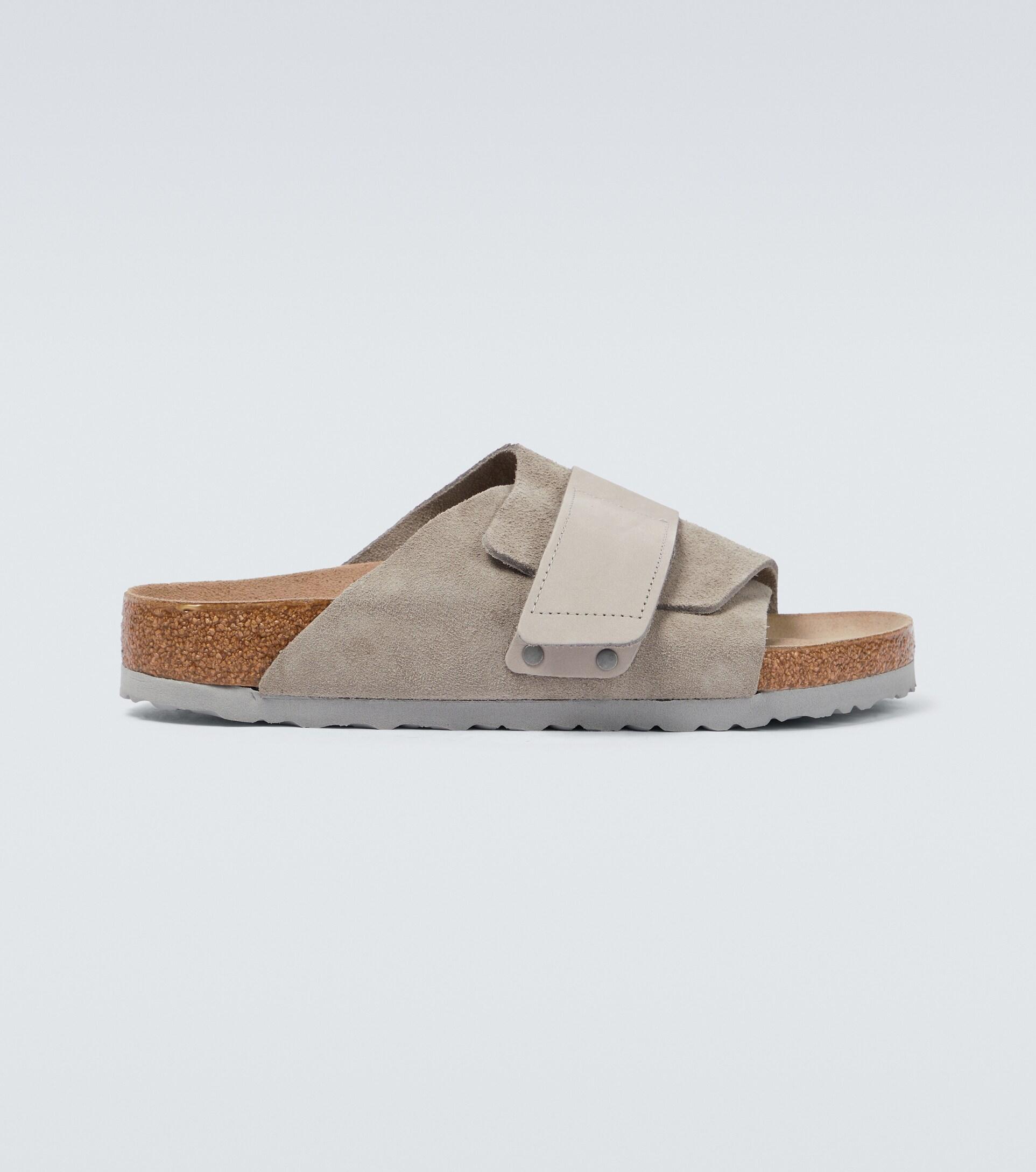 Birkenstock Kyoto Suede Sandals in White for Men Lyst