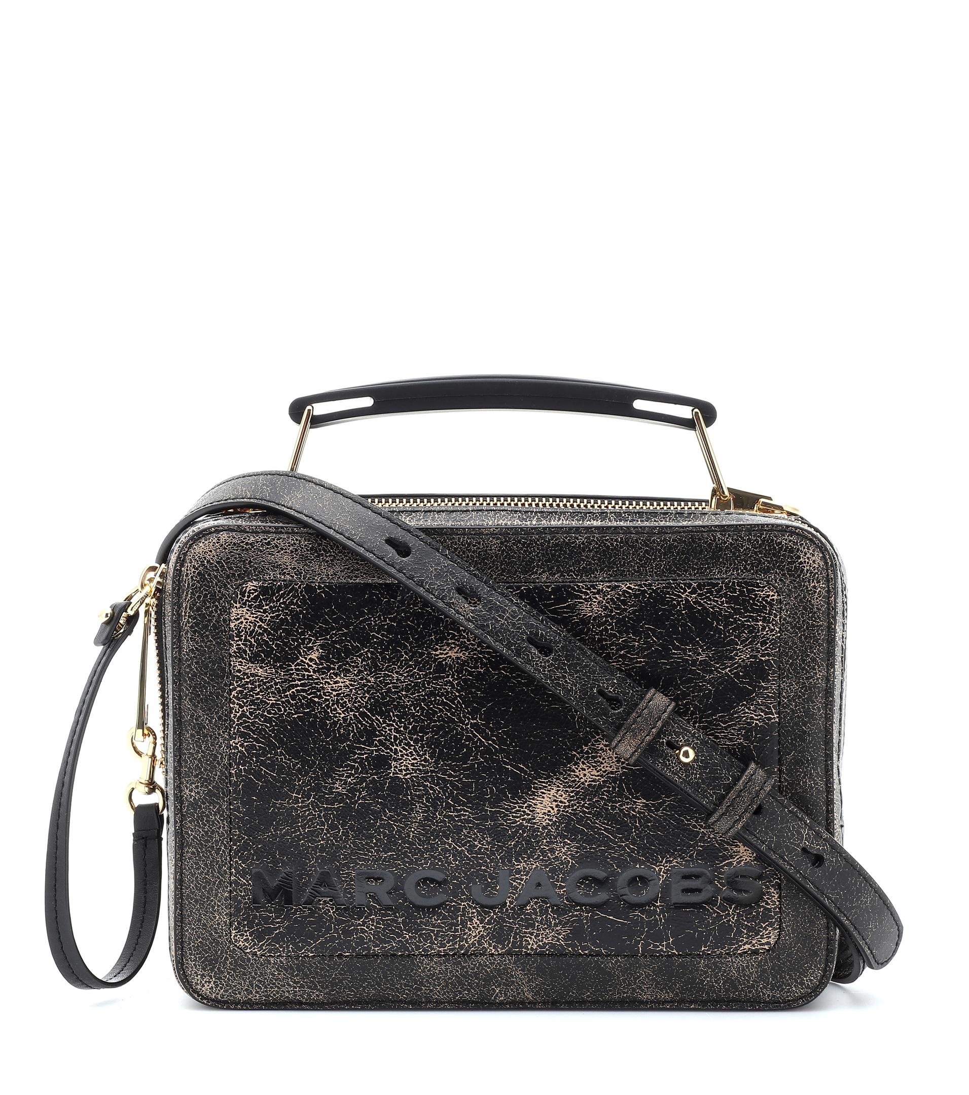 Marc Jacobs The Box Black Distressed Leather Bag - Lyst