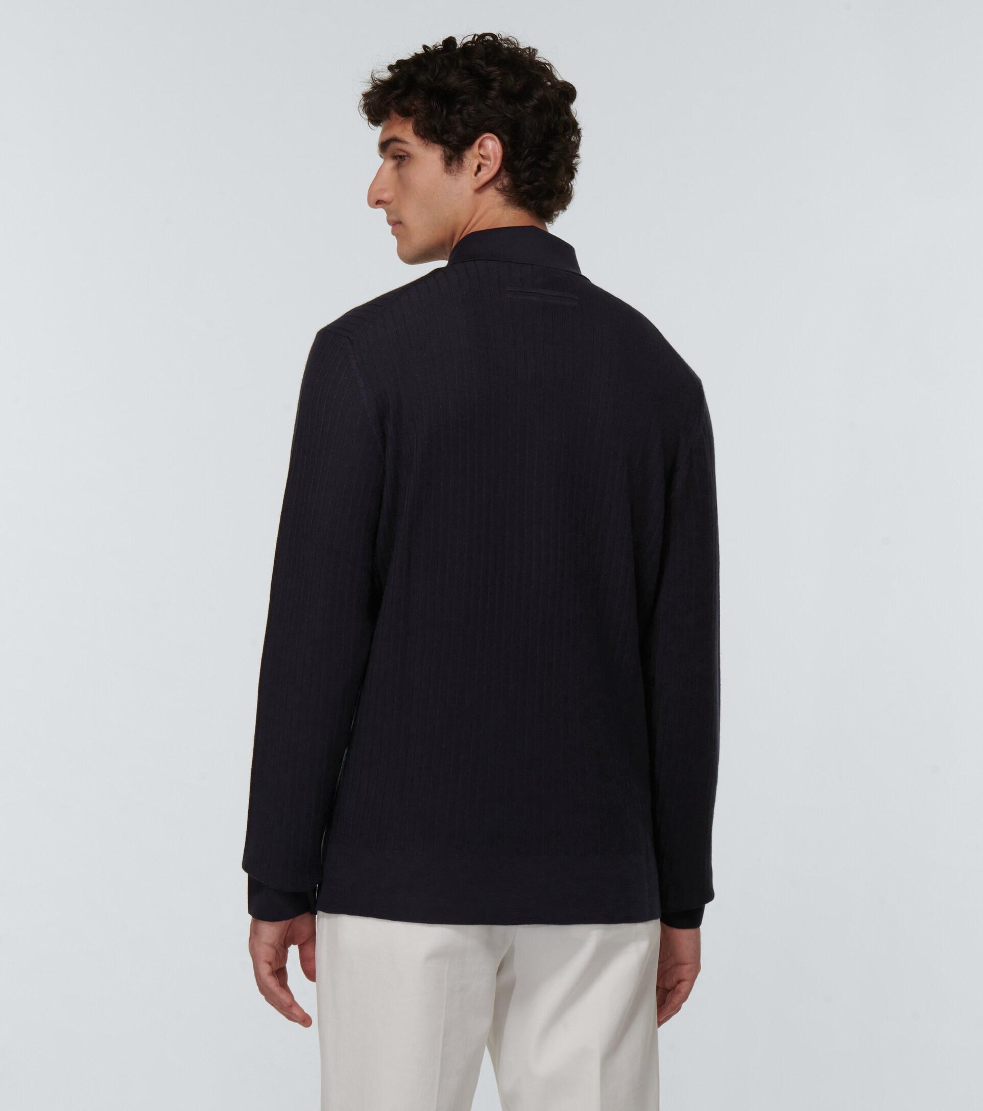 Zegna ribbed-knit crew neck sweater - Blue