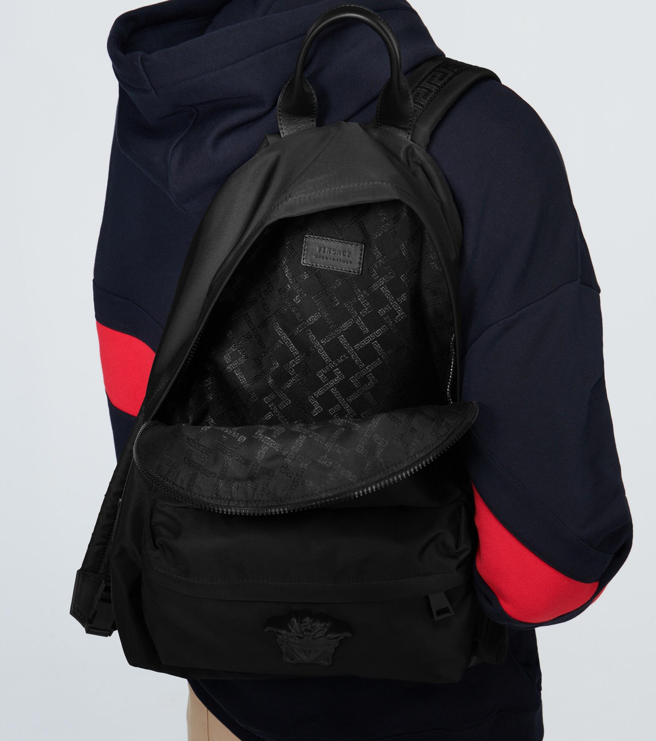 Versace Synthetic Medusa Head Nylon Backpack in Black for Men - Lyst
