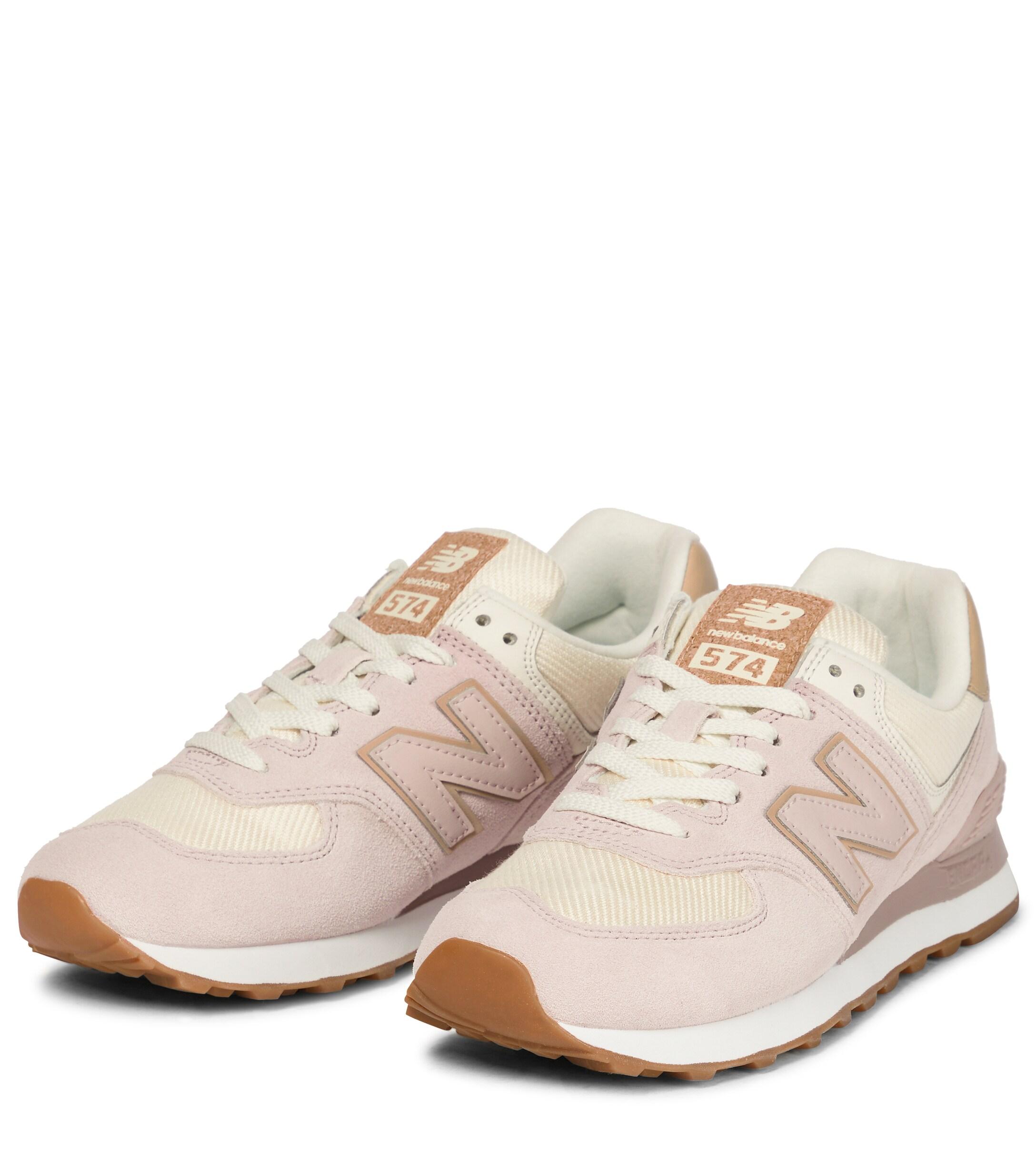 New Balance Leather X Reformation 574 Suede-trimmed Sneakers in Pink | Lyst