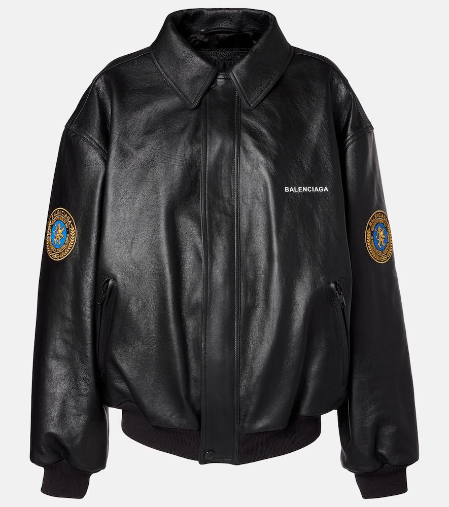 BALENCIAGA｜LEATHER JACKETS (794420 TOS17 1000) Balenciaga Leather jacket with a loose fit | Men's Clothing