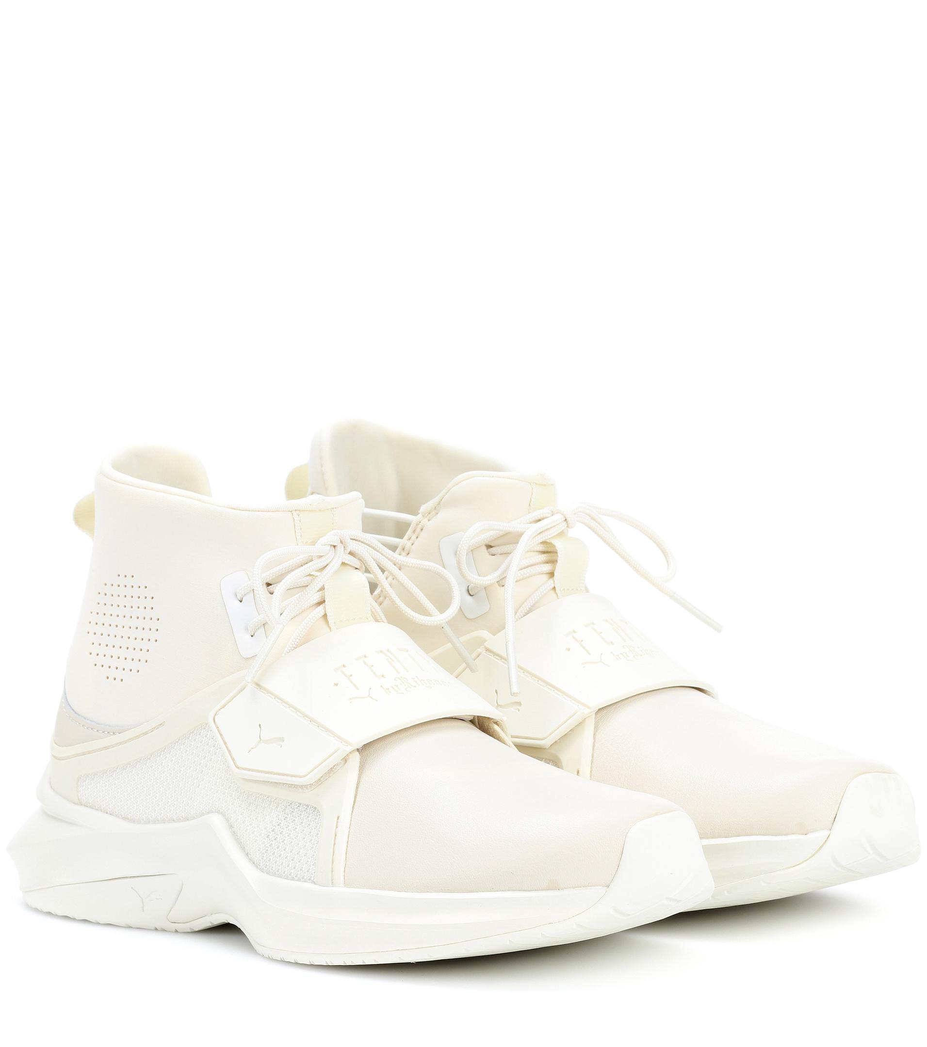 PUMA Leather The Trainer Hi Sneakers in White - Lyst