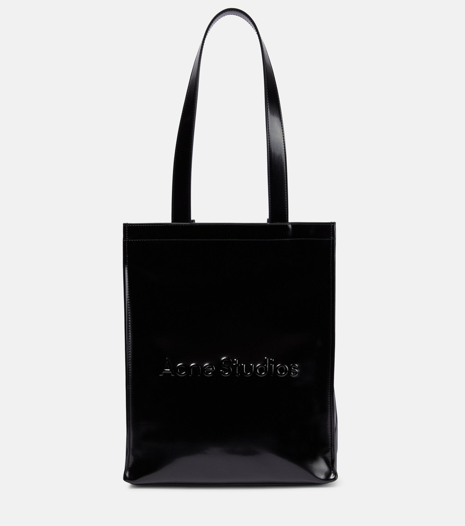 Mini Logo Embossed Tote Bag in Black - Acne Studios