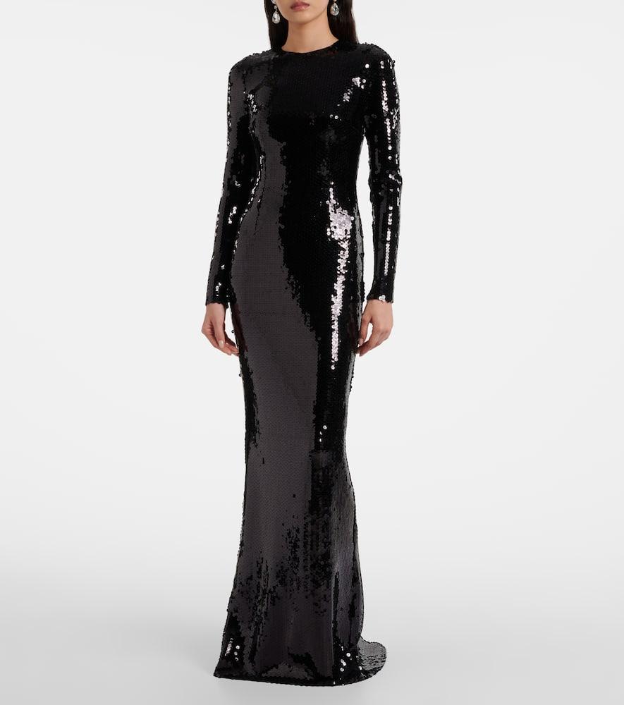 Dolce Gabbana Sequined Gown in Black Lyst UK