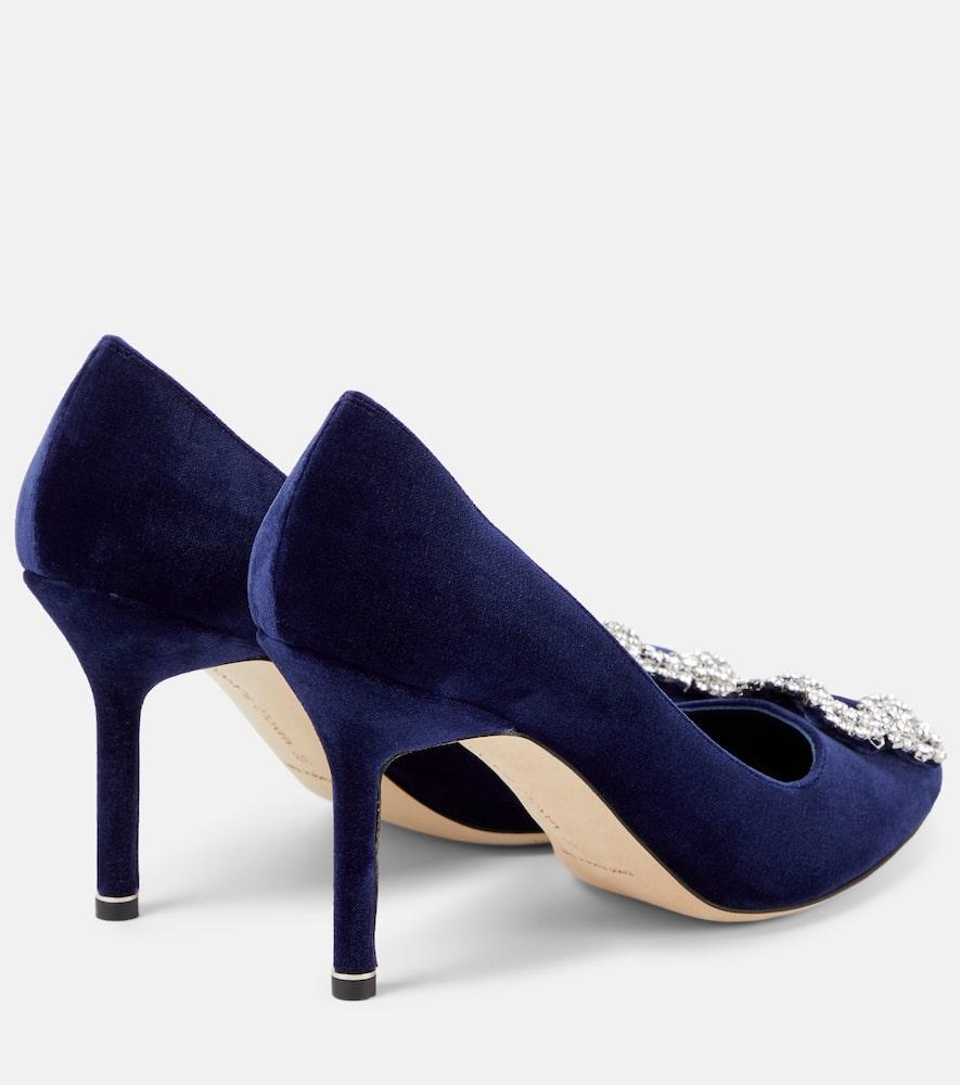 manolo blahnik zapatos terciopelo azul