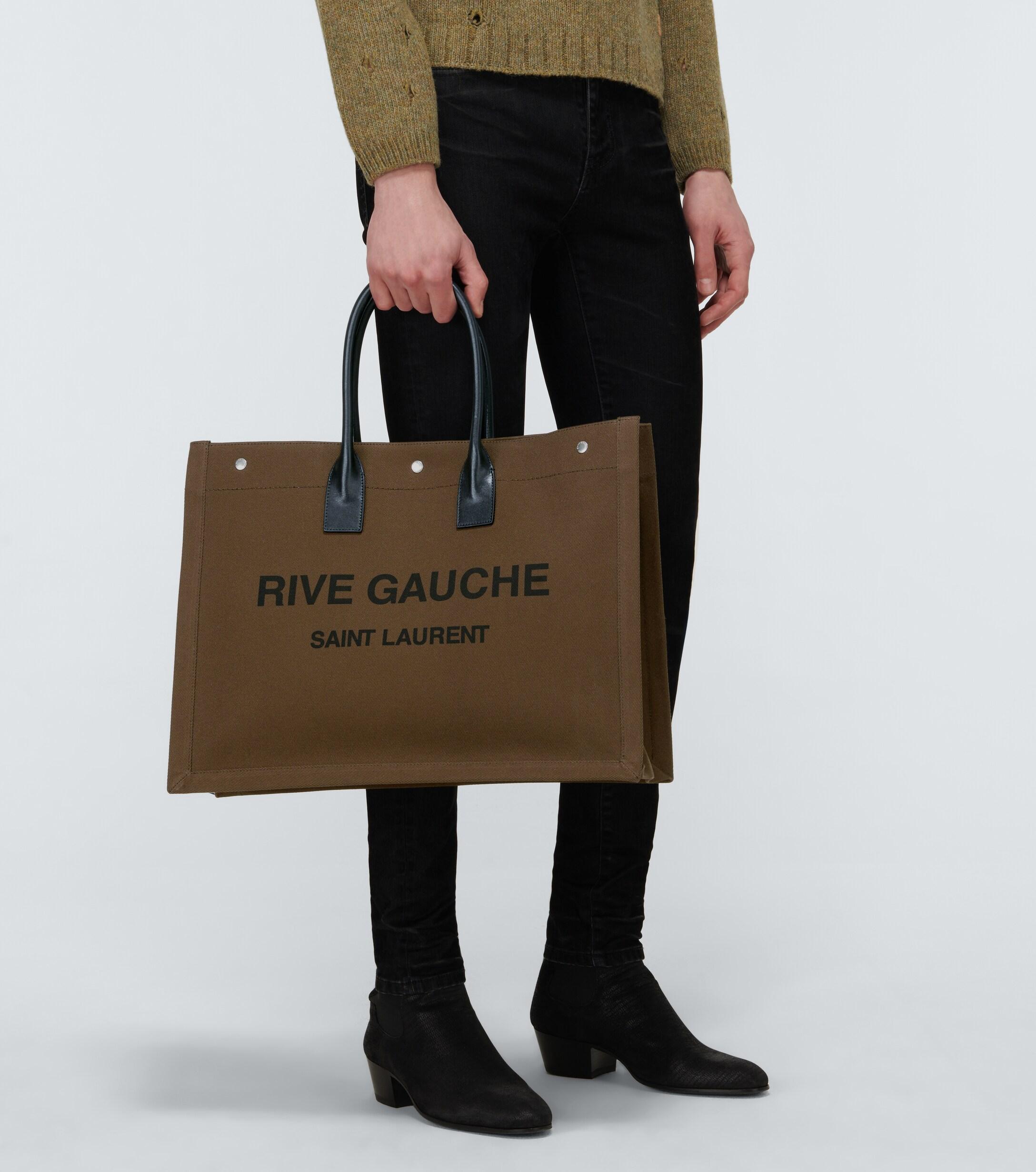 Saint Laurent Tote Aus Leder & Canvas rive Gauche in Natur für Herren Herren Taschen Shopper 