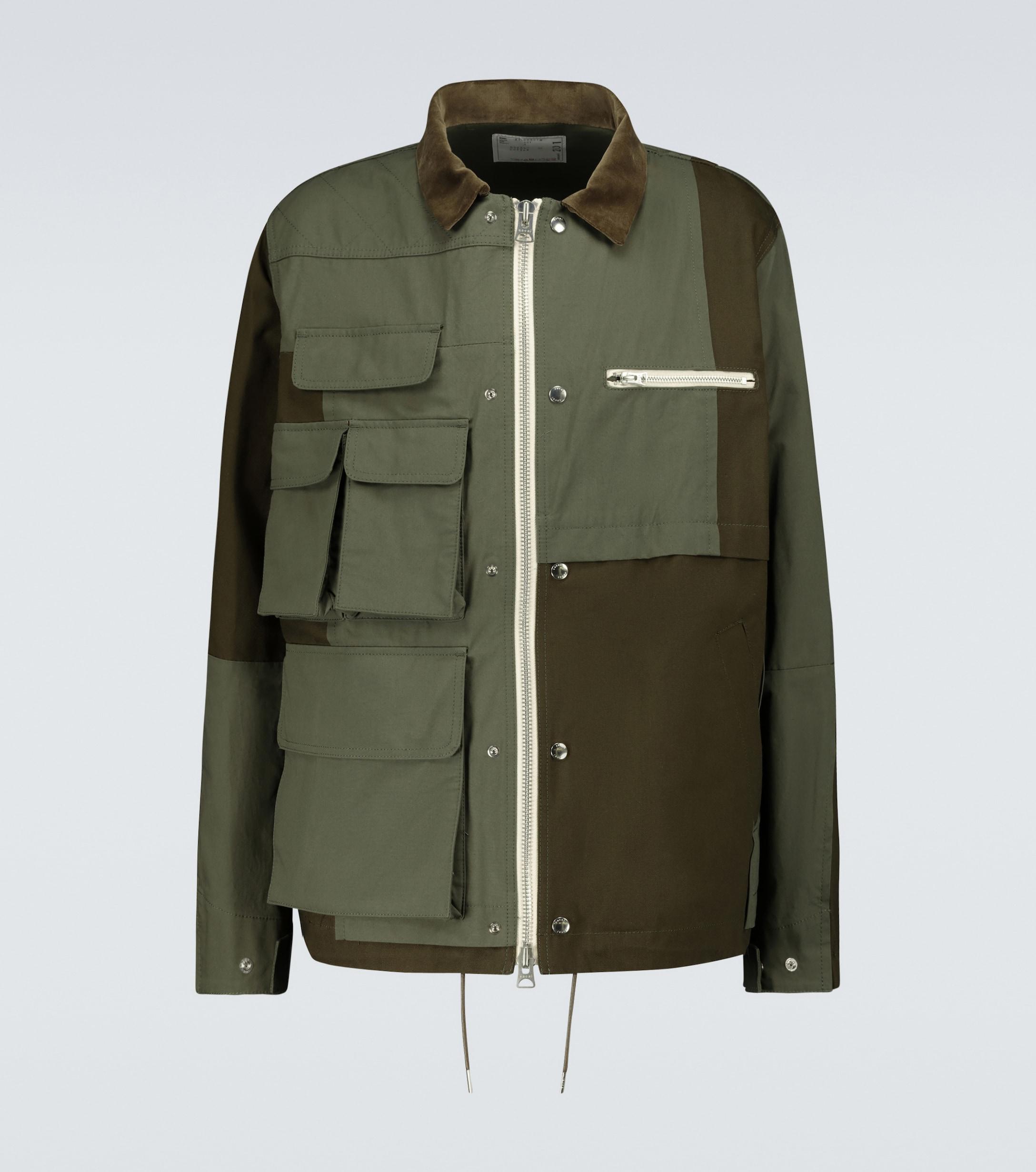 Sacai (サカイ) コットンナイロンオックスフォードブルゾン グリーン