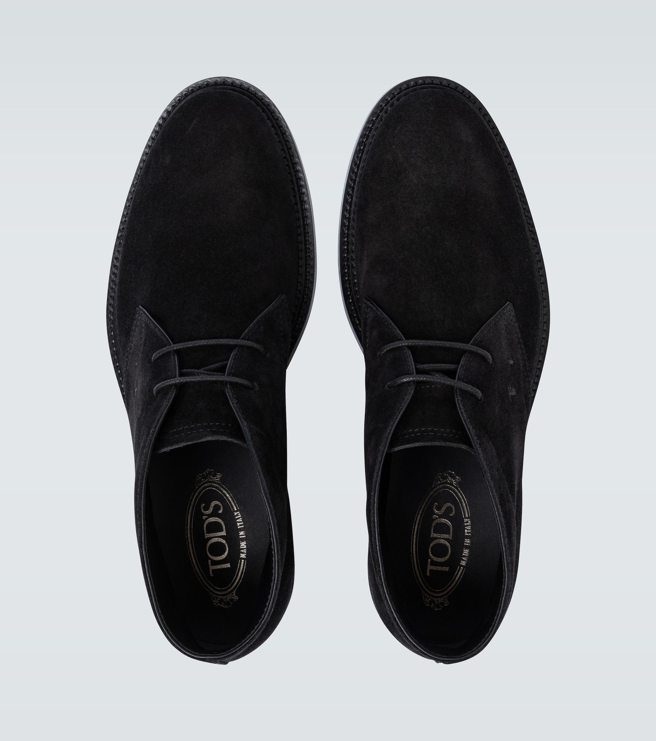 Tod's Suede Desert Boots in Black for Men - Lyst